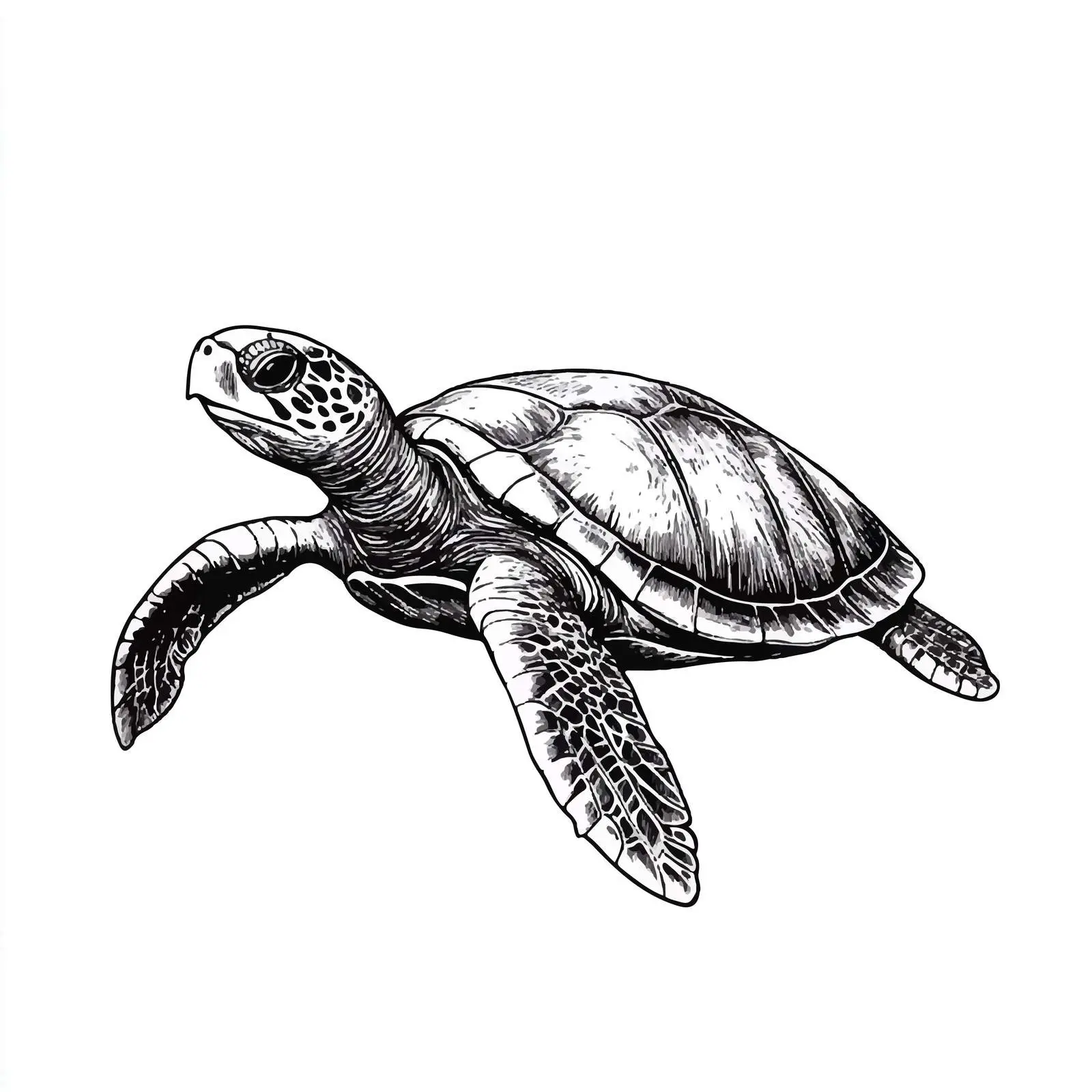 Hand Drawn Sea Turtle Sketch Vector Illustration — free download from Dotvec