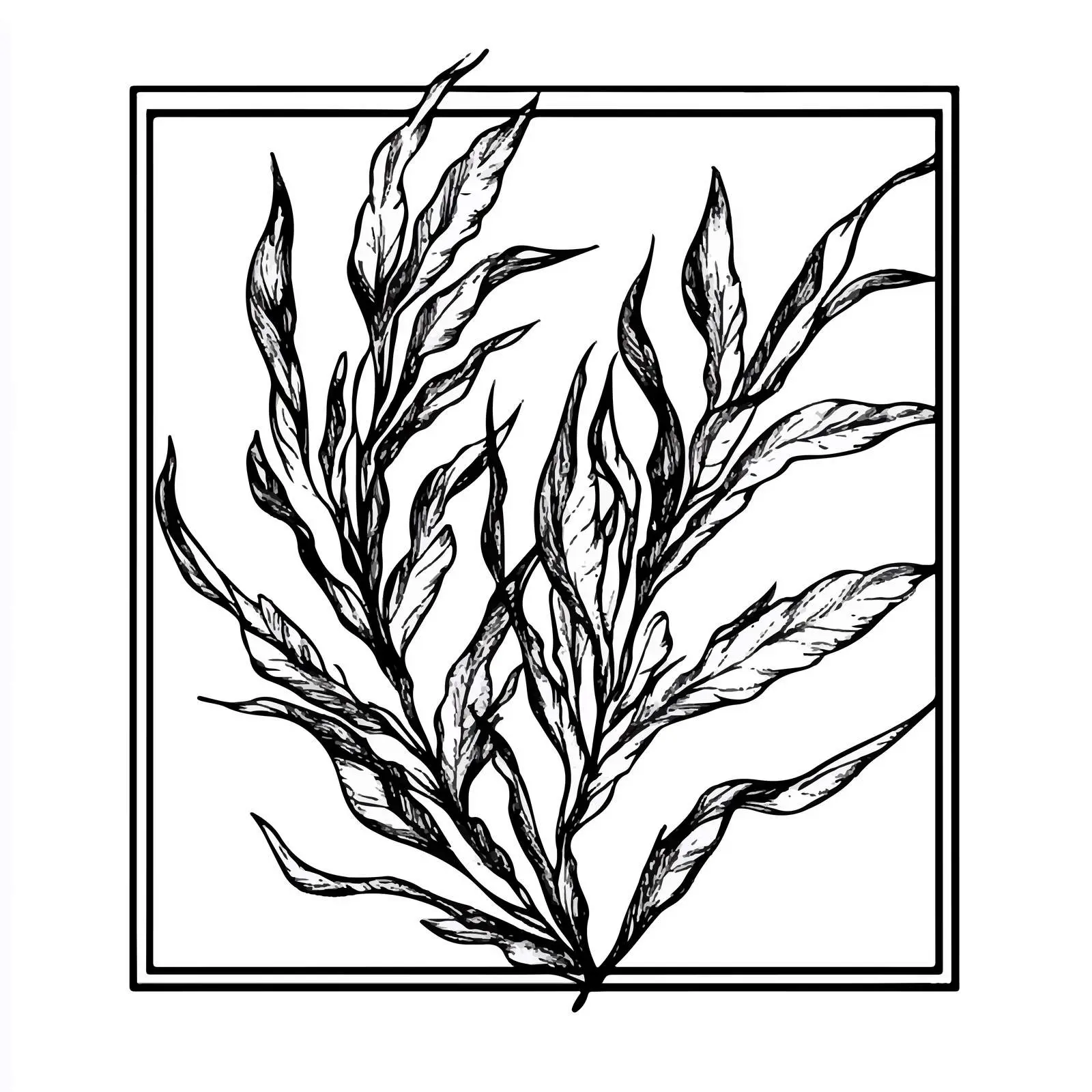 Hand Drawn Seaweed Sketch Illustration on White Background — free download from Dotvec