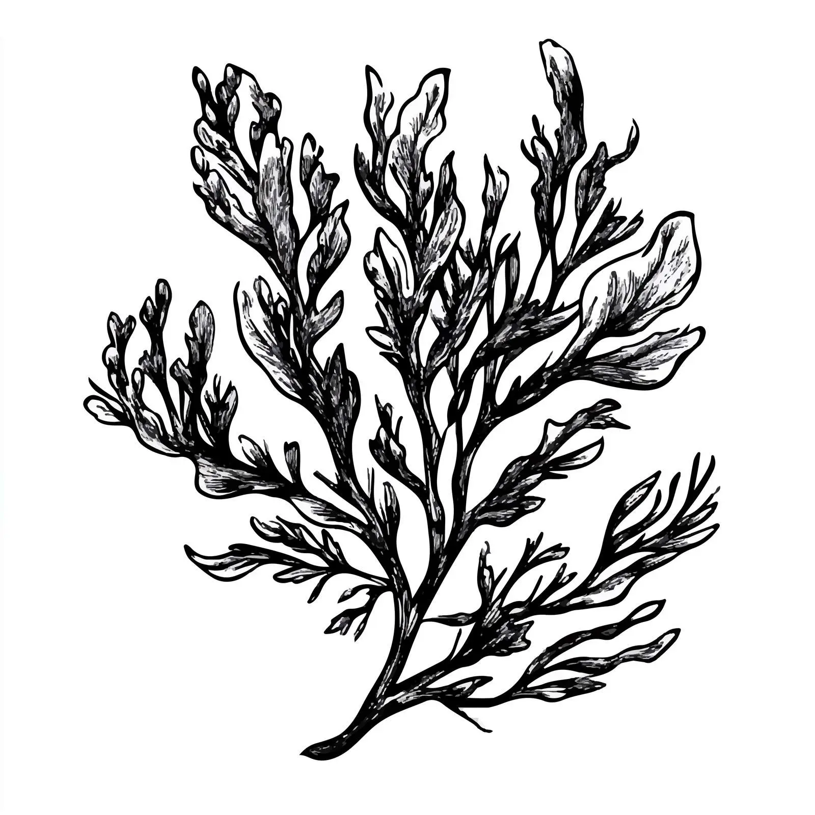 Hand Drawn Seaweed Sketch on White Background — free download from Dotvec