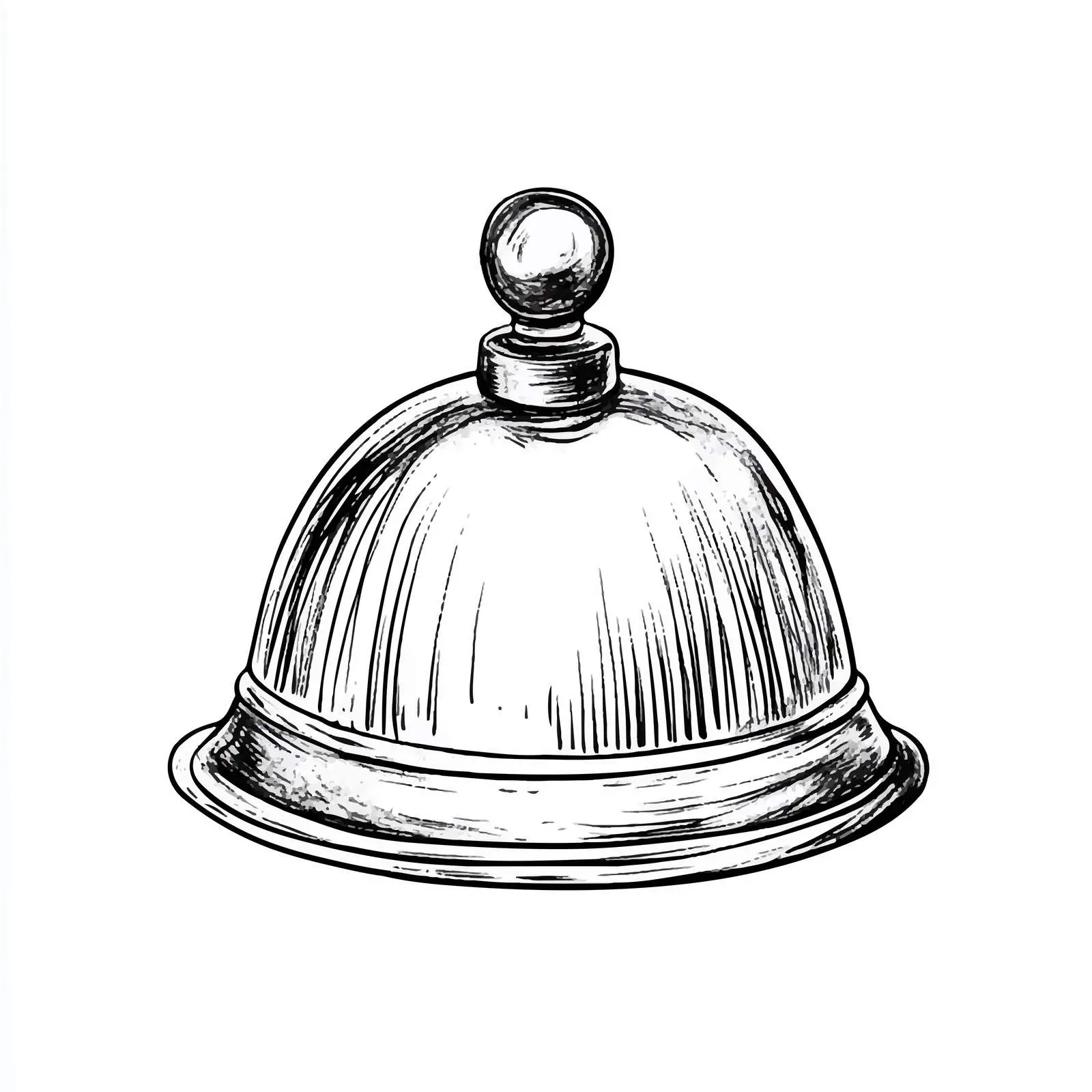 Hand Drawn Service Bell Sketch on White Background — free download from Dotvec