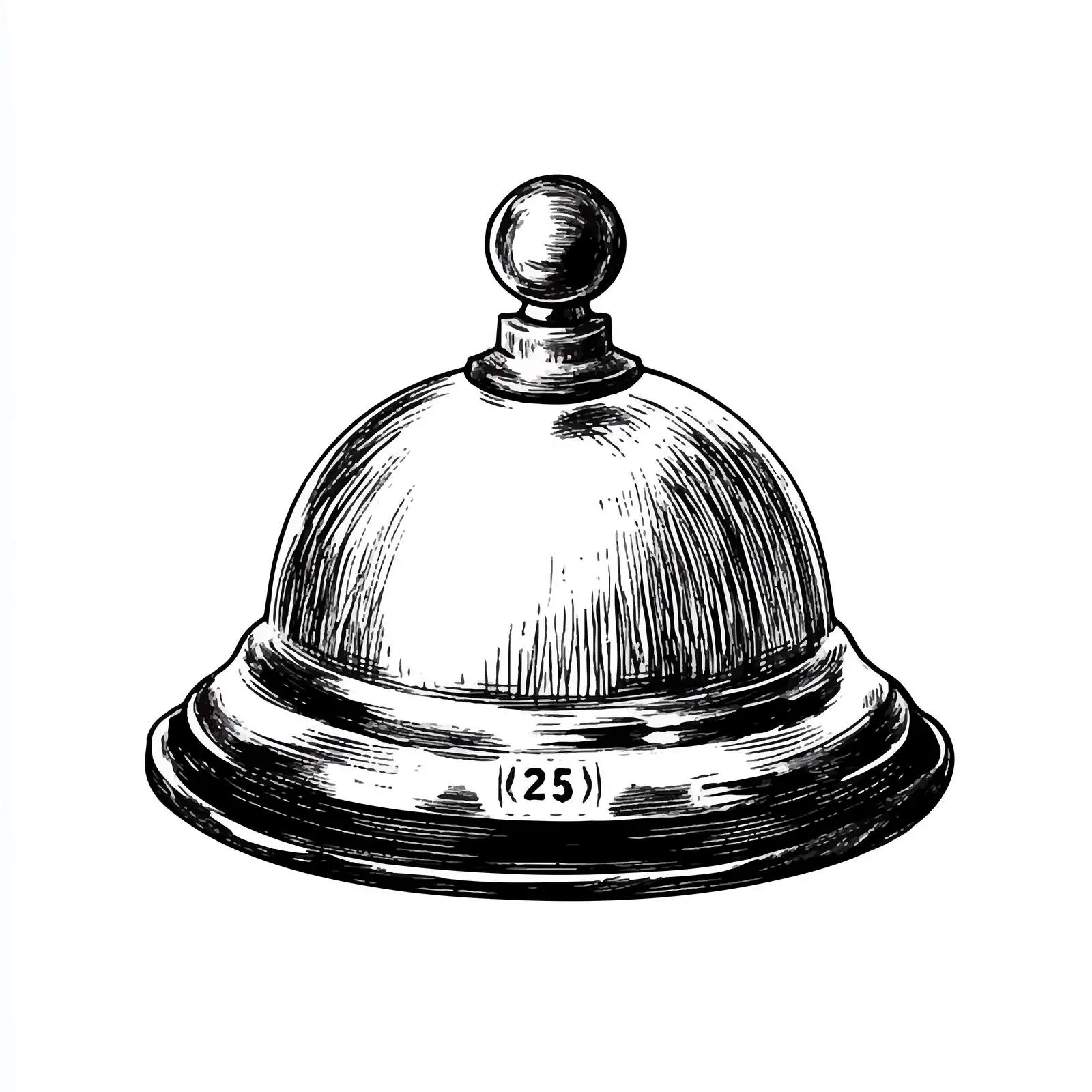 Hand Drawn Service Bell Sketch on White Background — free download from Dotvec