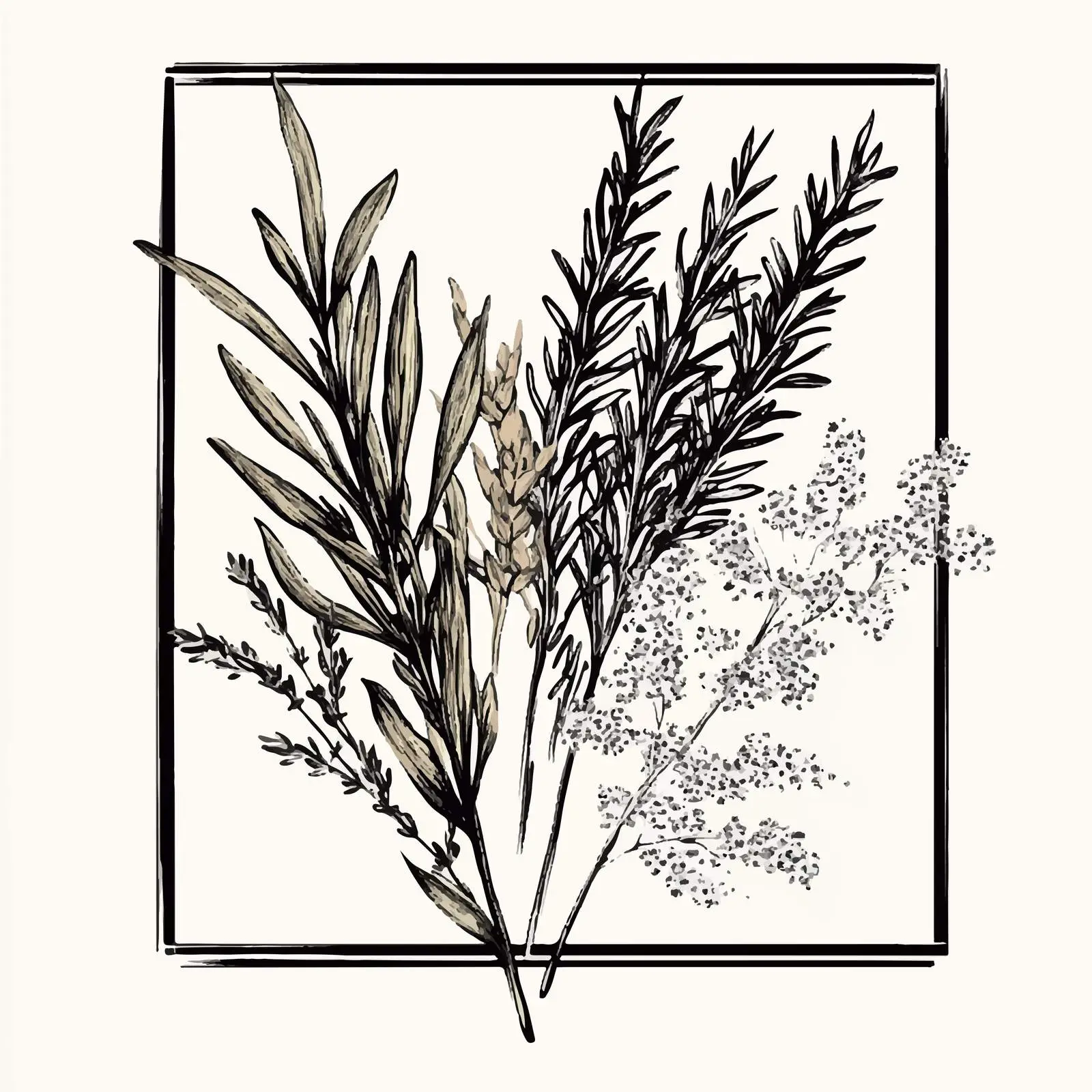 Hand-Drawn Sesame and Herb Vector Illustration — free download from Dotvec