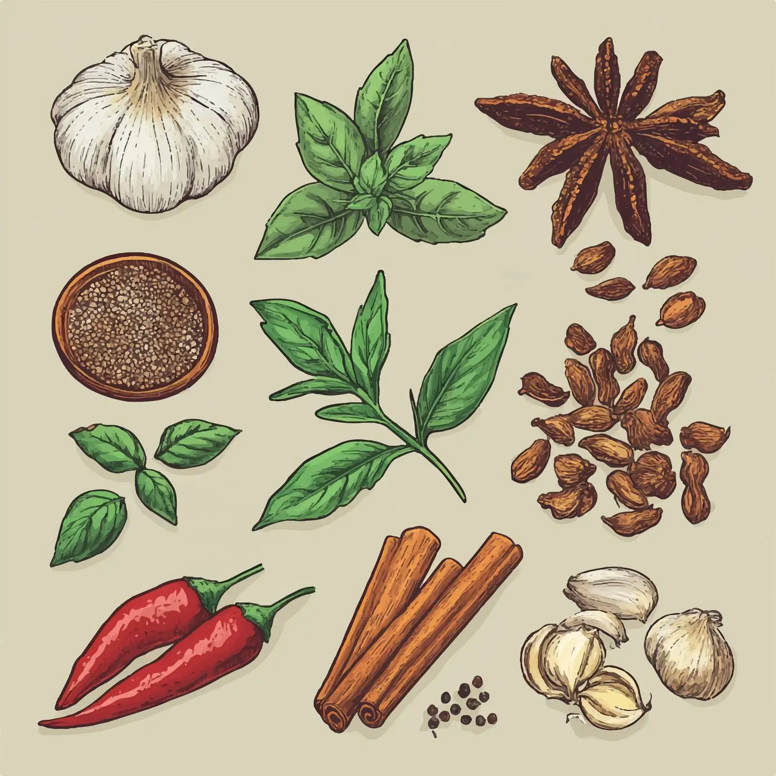 Hand-Drawn Herbs and Spices Collection — free download from Dotvec