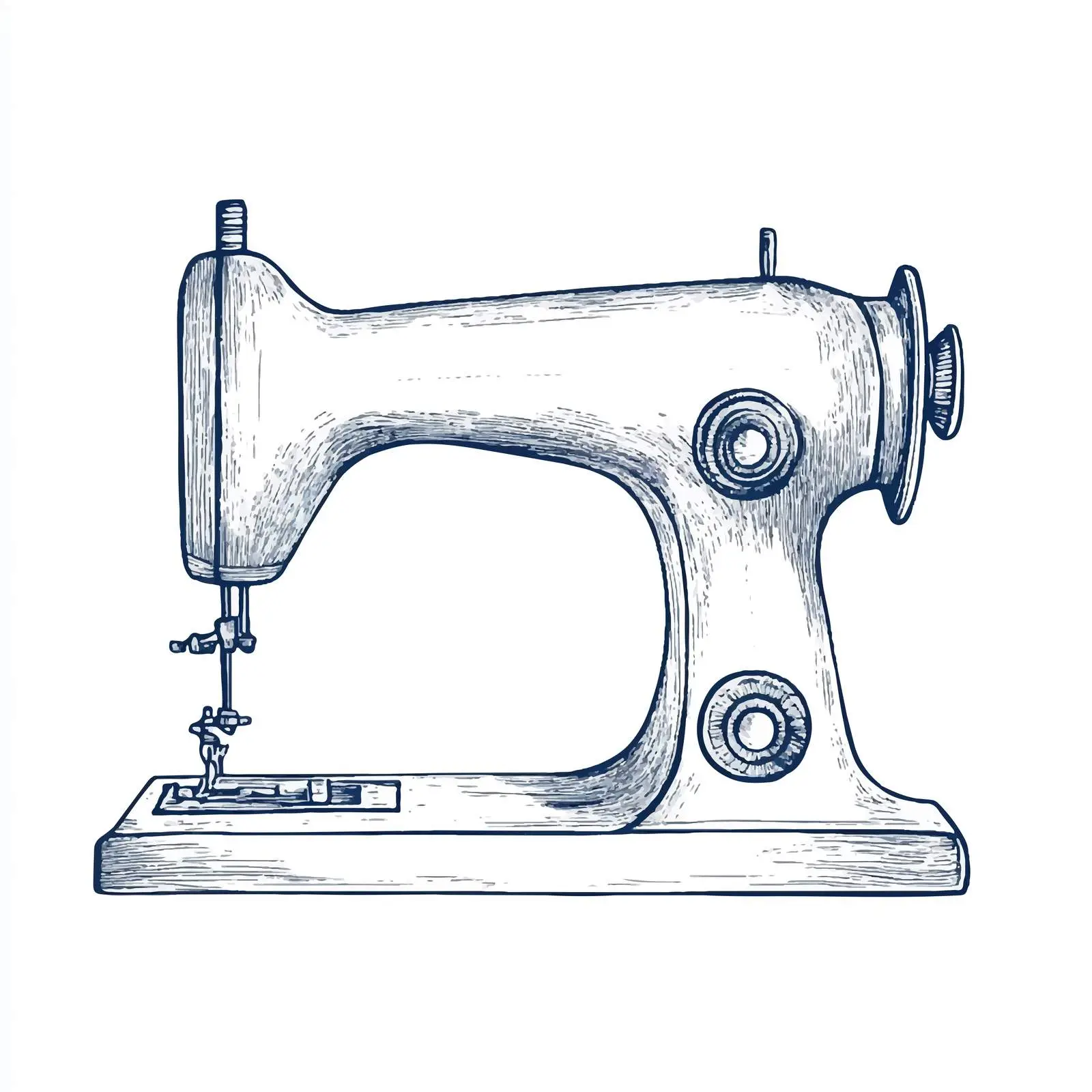 Hand Drawn Sewing Machine Symbol on White Background — free download from Dotvec