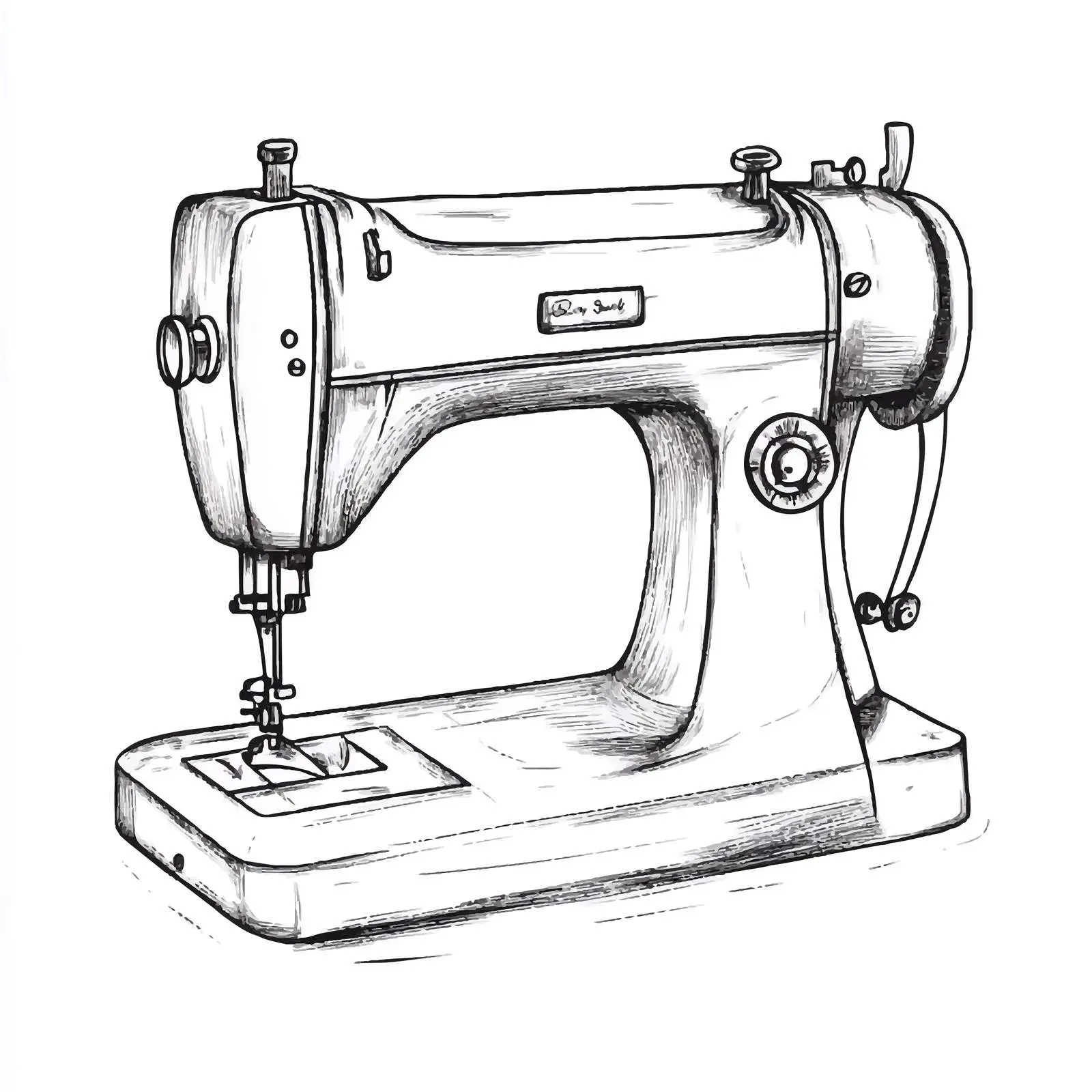 Hand Drawn Sewing Machine Sketch Icon — free download from Dotvec