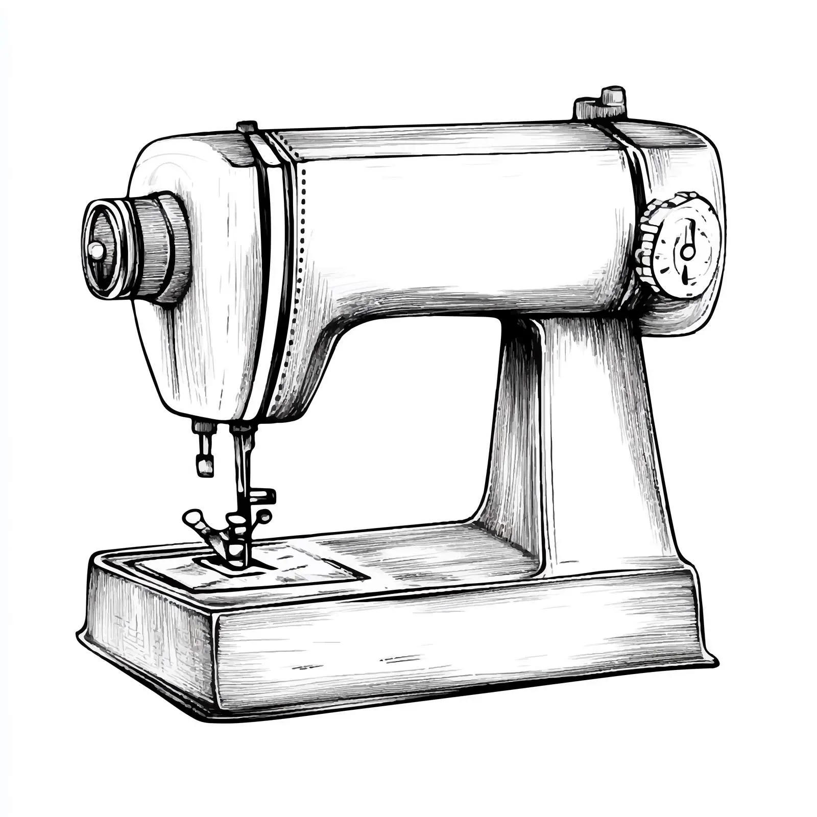 Hand Drawn Sewing Machine Sketch Illustration — free download from Dotvec