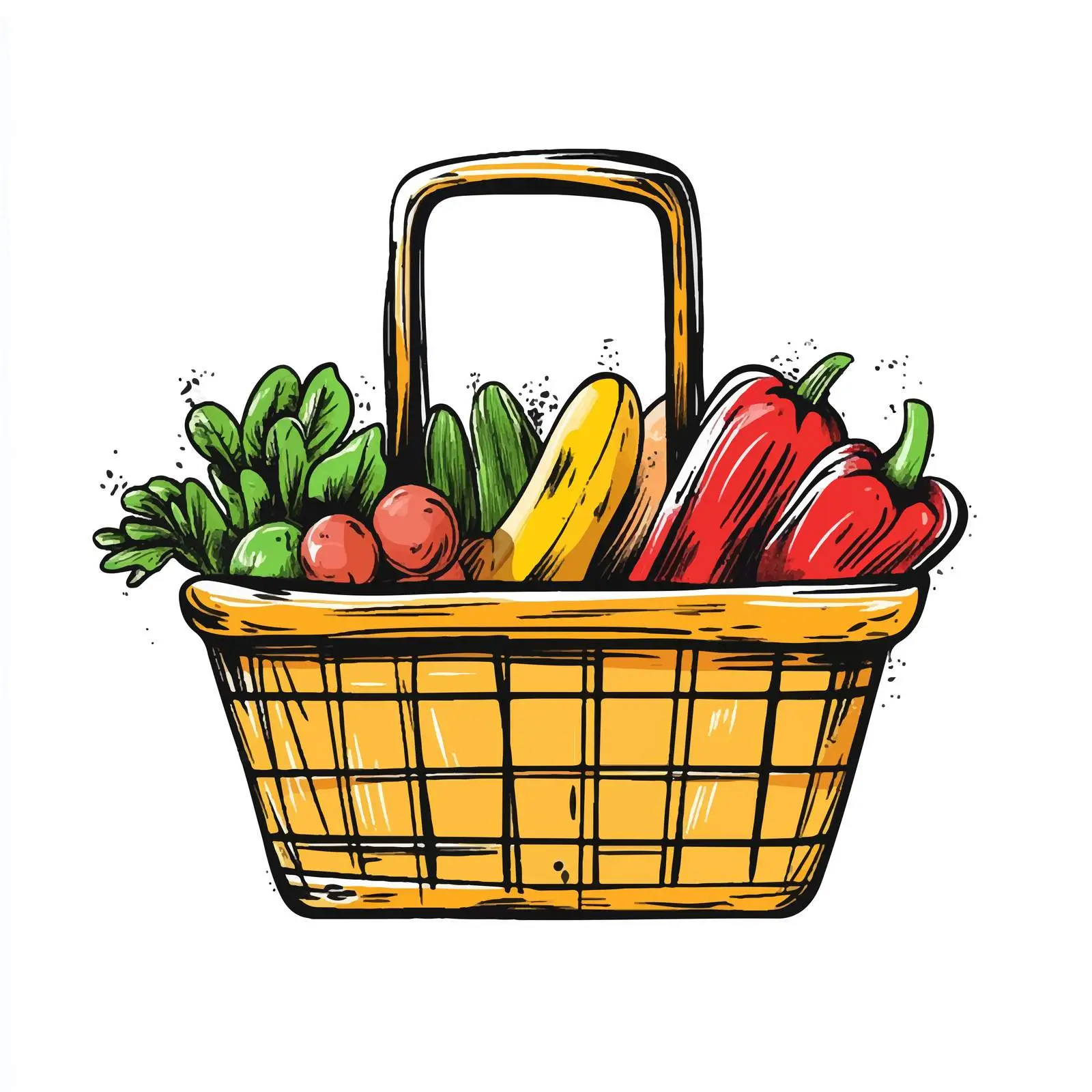 Hand Drawn Shopping Basket Sketch Vector — free download from Dotvec