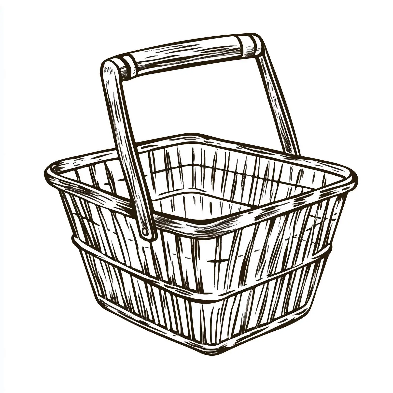 Hand Drawn Shopping Basket Sketch Vector Design — free download from Dotvec