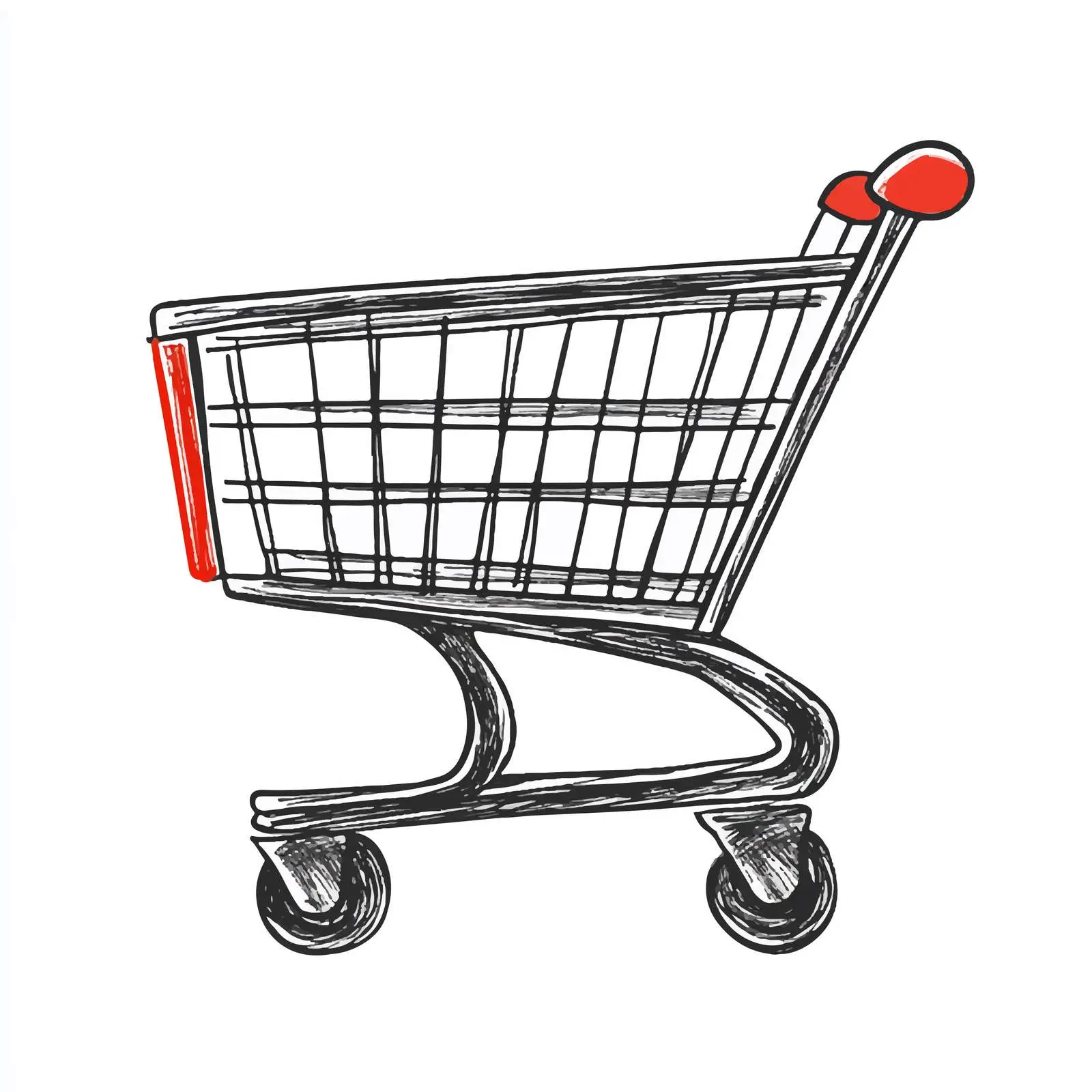 Hand-Drawn Shopping Cart Sketch Vector — free download from Dotvec