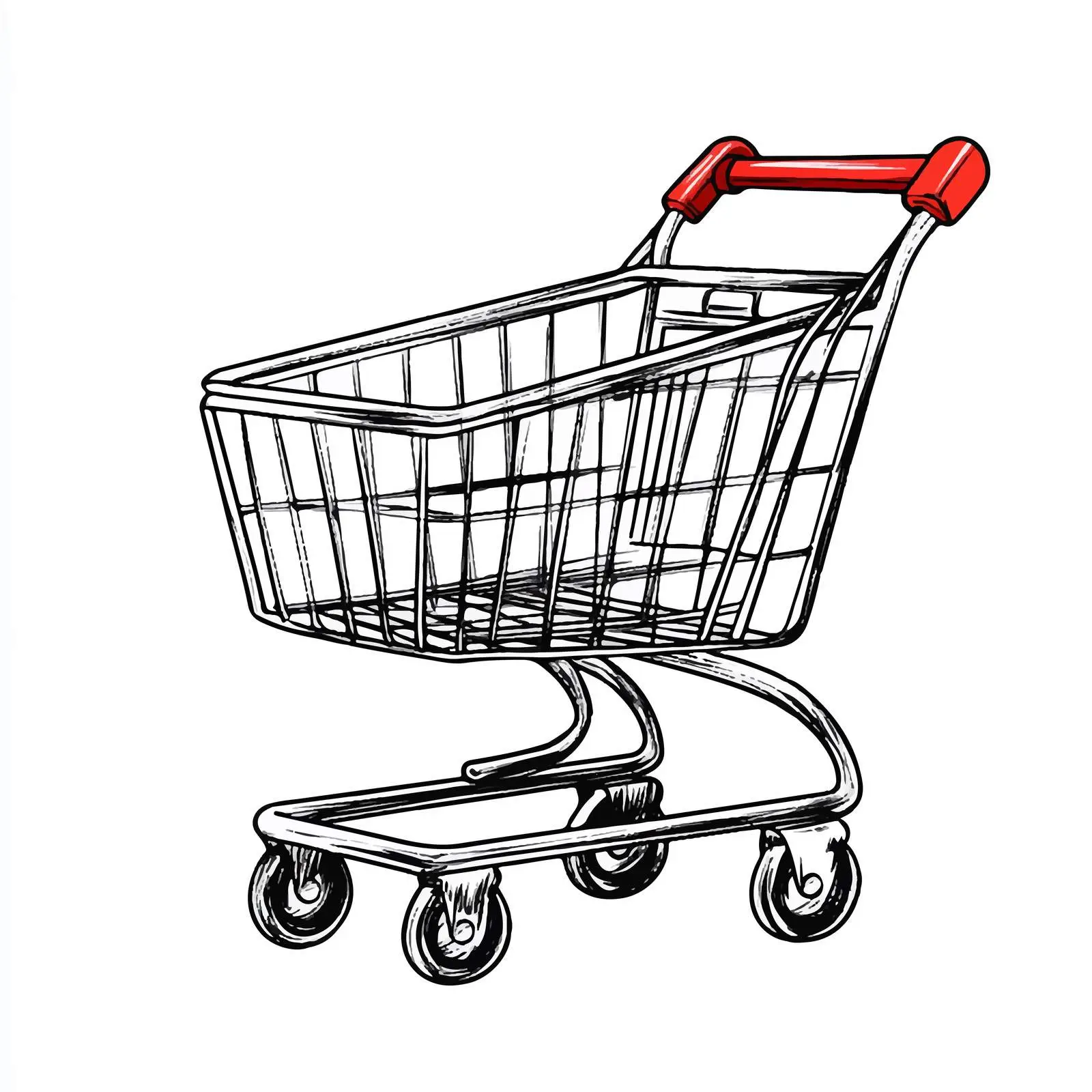 Hand Drawn Shopping Cart Sketch Illustration — free download from Dotvec