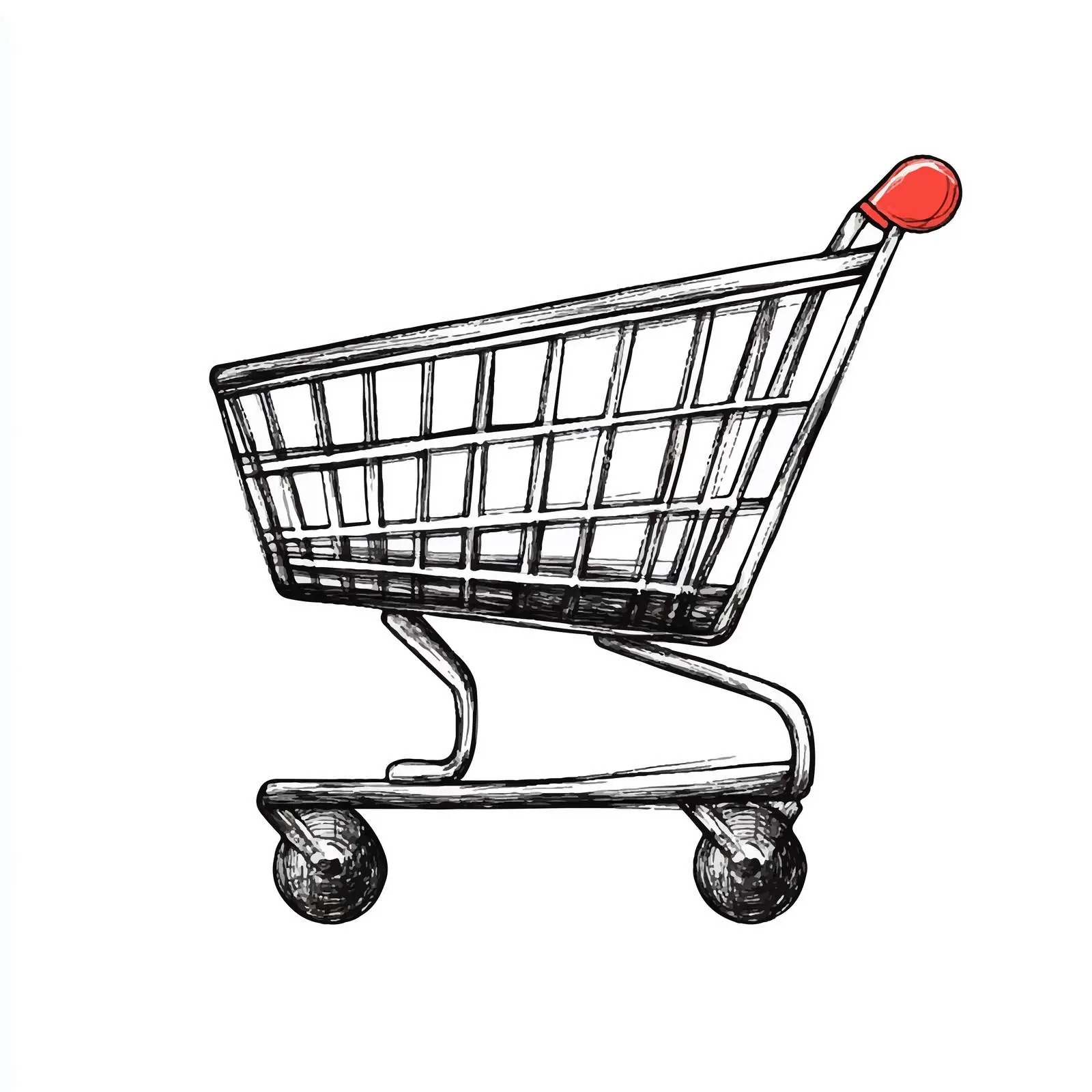 Hand-Drawn Shopping Cart Sketch Icon – free purchase cart image from Dotvec