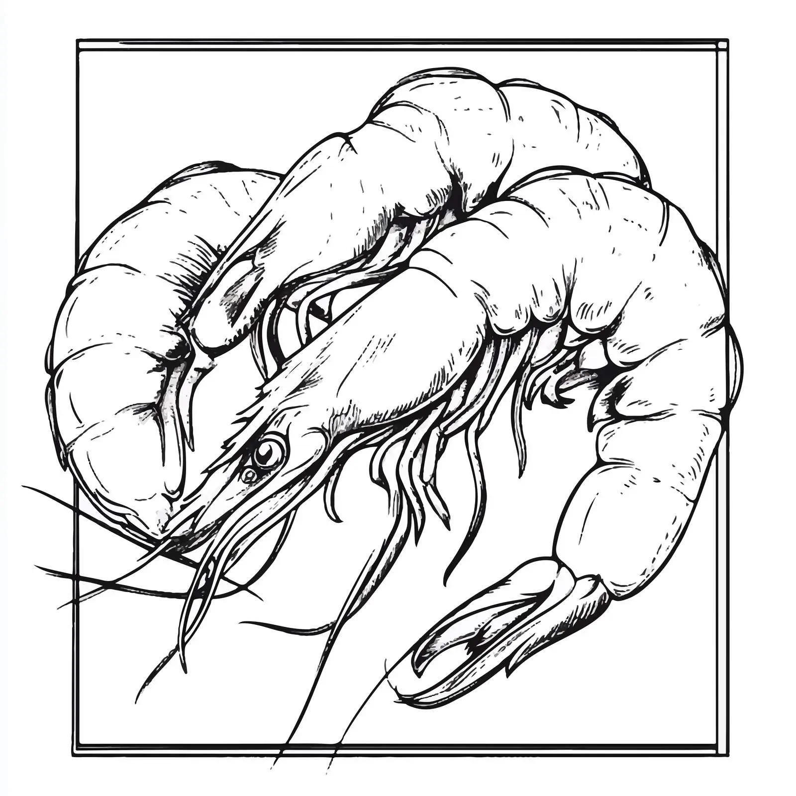 Hand Drawn Isolated Shrimp Illustration — free download from Dotvec