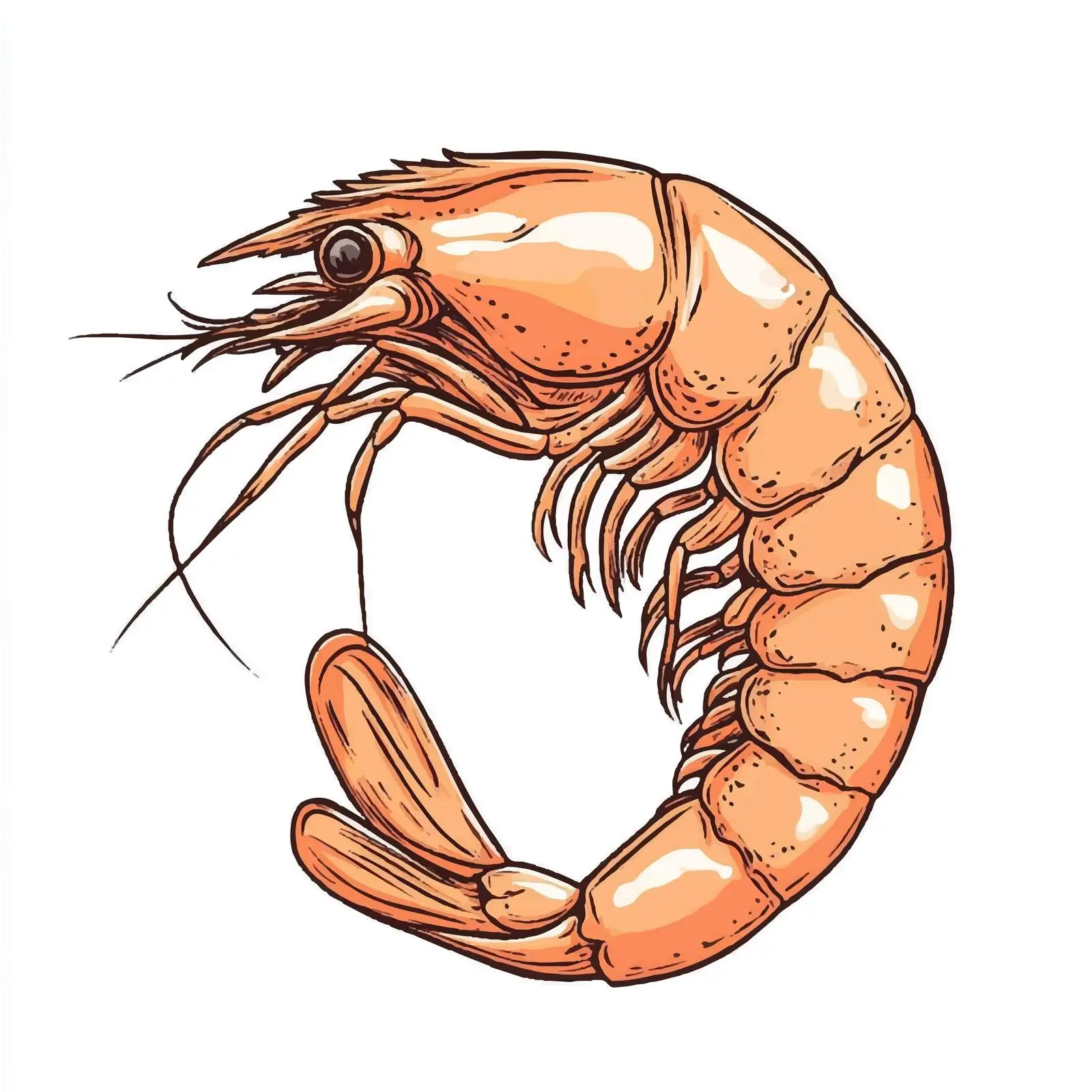 Hand-Drawn Shrimp Vector Illustration – free prawn image from Dotvec