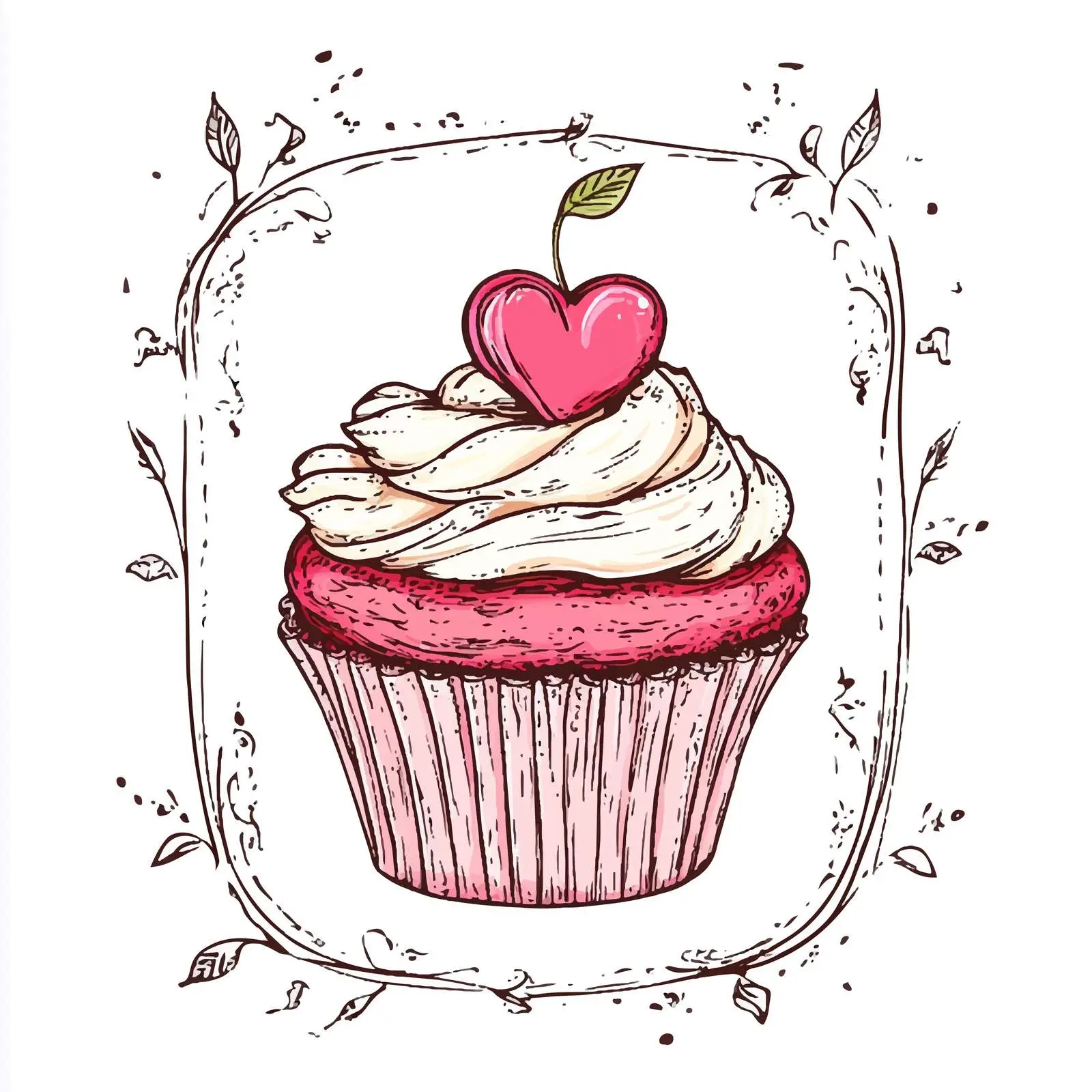 Hand Drawn Cupcake Sketch on White Background — free download from Dotvec