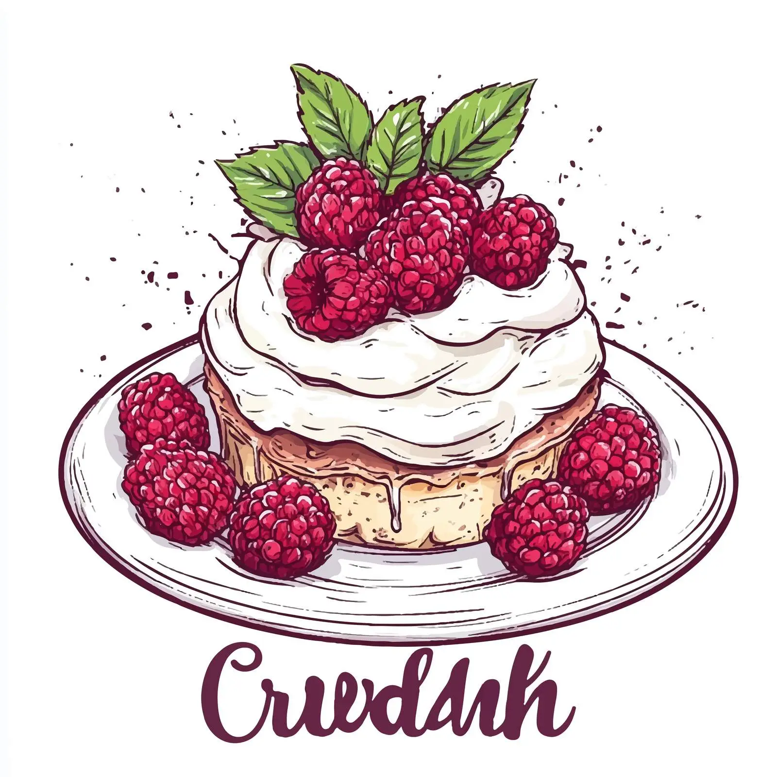 Hand-Drawn Raspberry Dessert Sketch Illustration — free download from Dotvec