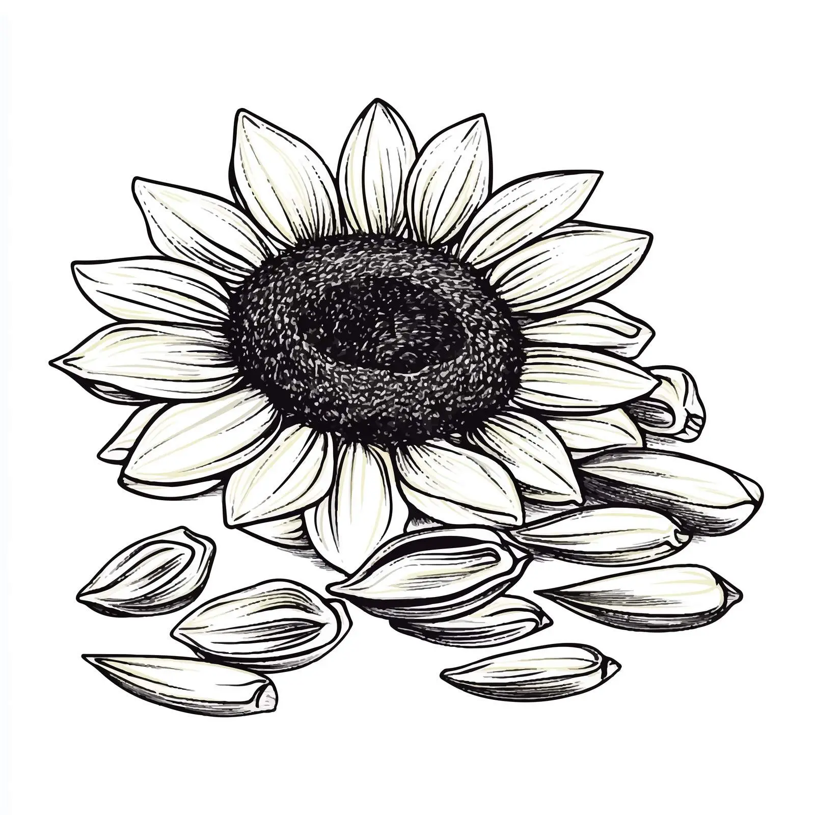 Hand-Drawn Sunflower Seeds Sketch on White Background — free download from Dotvec