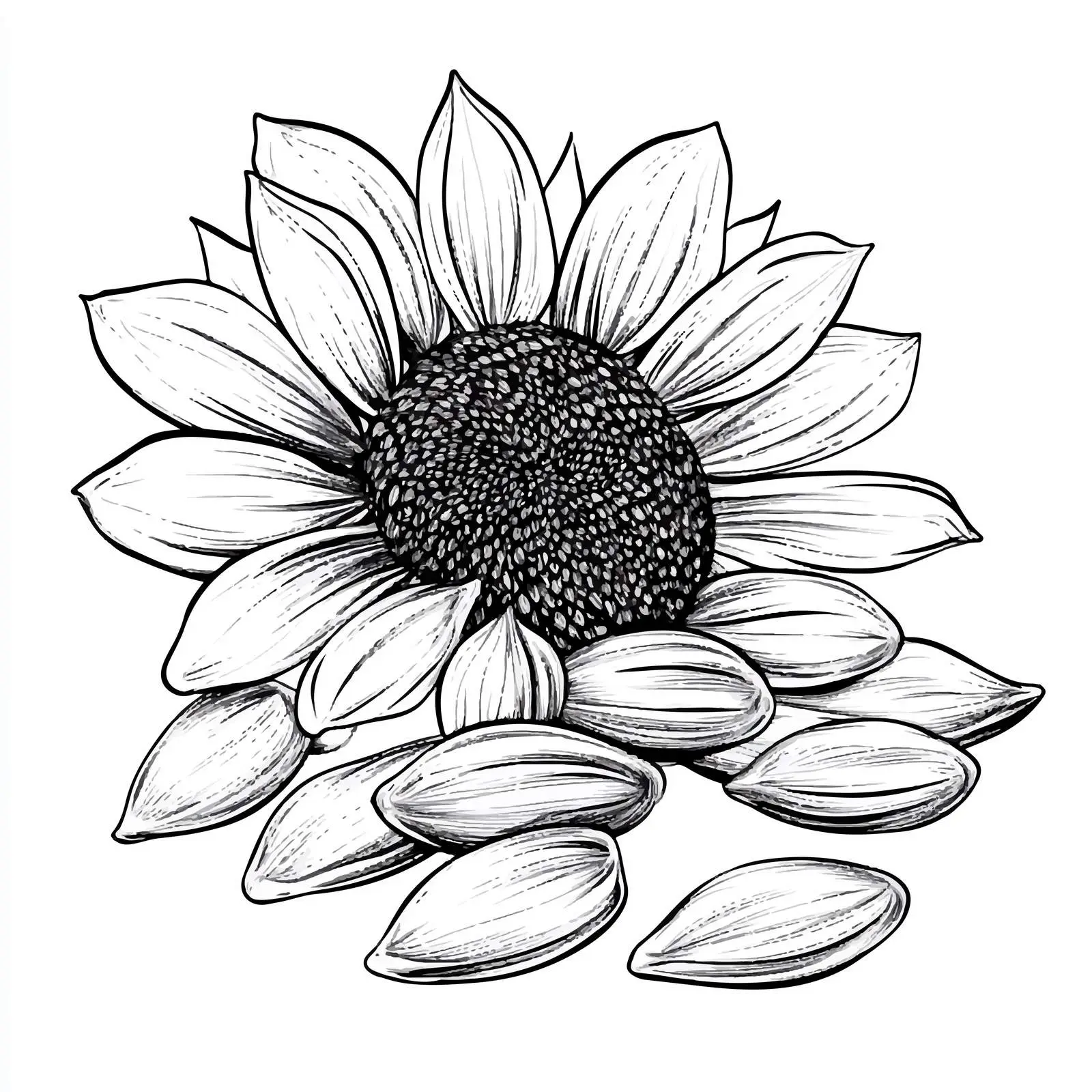 Hand-Drawn Sunflower Seeds Sketch on White Background — free download from Dotvec