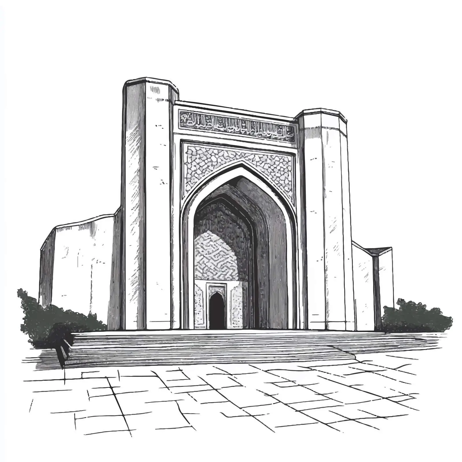 Hand-Drawn Architectural Sketch of Azerbaijan Landmark — free download from Dotvec