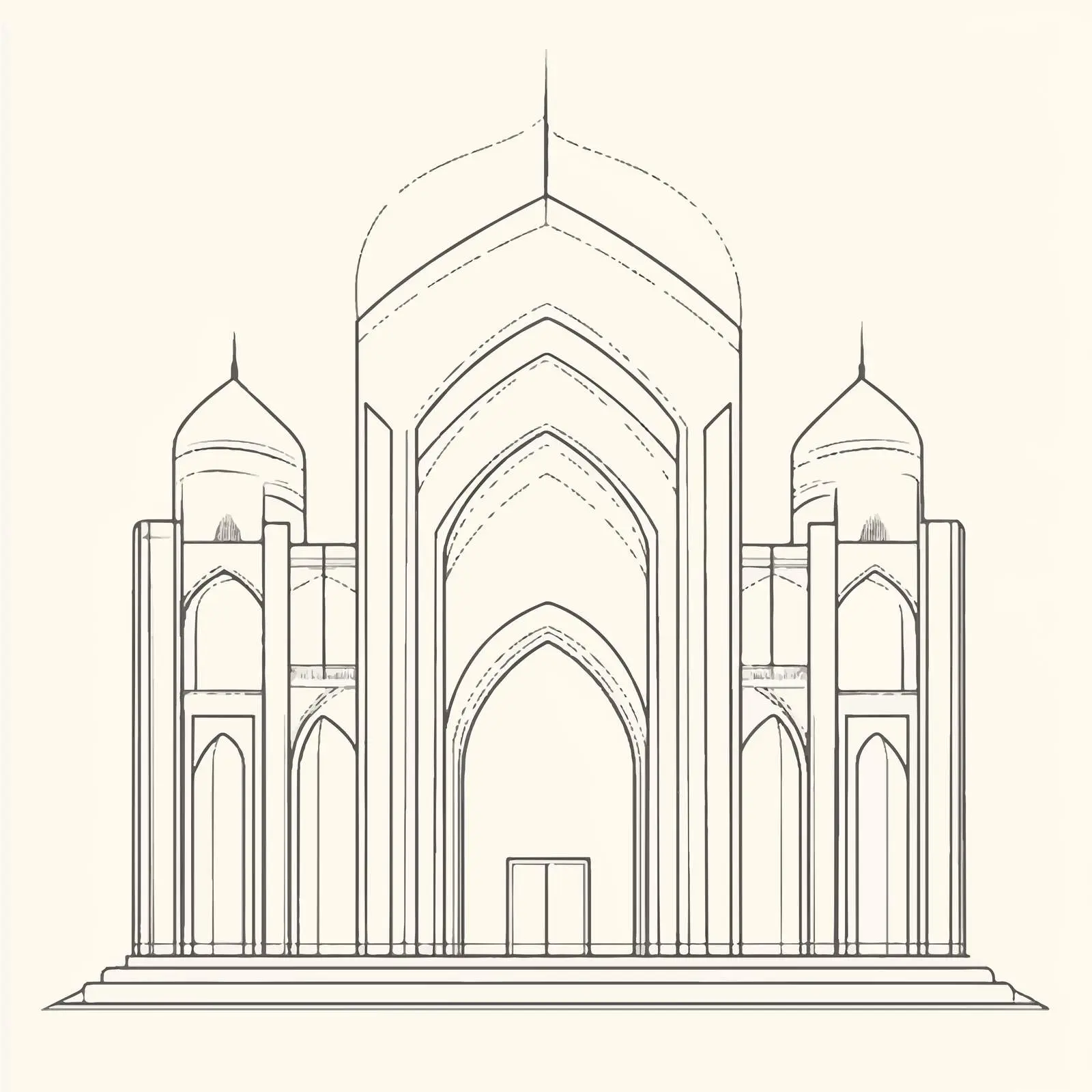 Hand-Drawn Architectural Landmark in Azerbaijan — free download from Dotvec