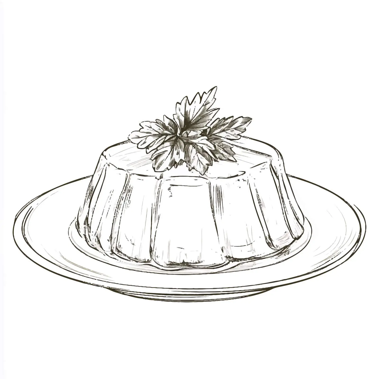 Hand Drawn Sketch of Aspic Gelatin Dish — free download from Dotvec
