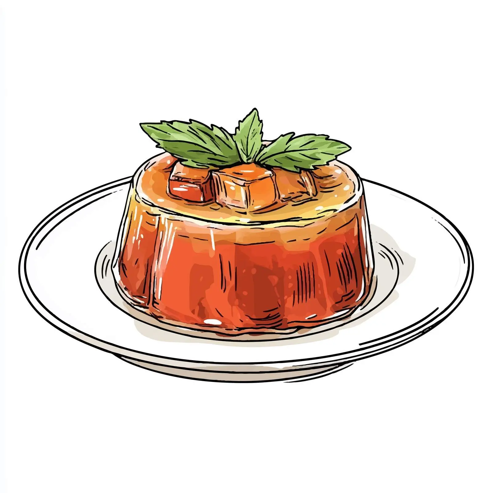 Hand-Drawn Aspic Gelatin Dish Illustration — free download from Dotvec