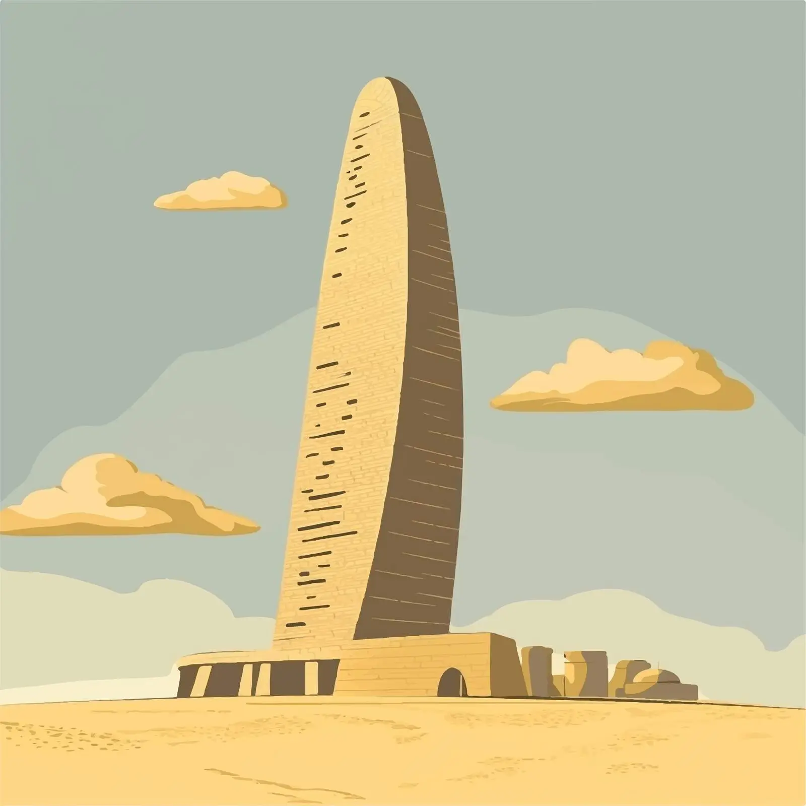 Azerbaijan National Architectural Landmark Sketch — free download from Dotvec