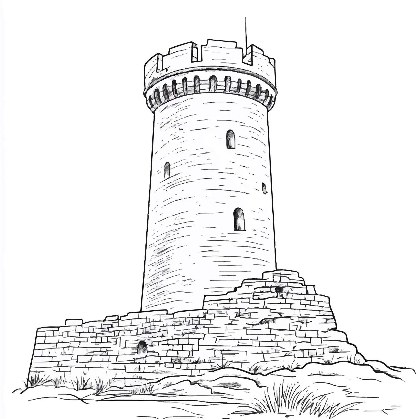 Hand-Drawn Azerbaijan Architectural Landmark Sketch — free download from Dotvec