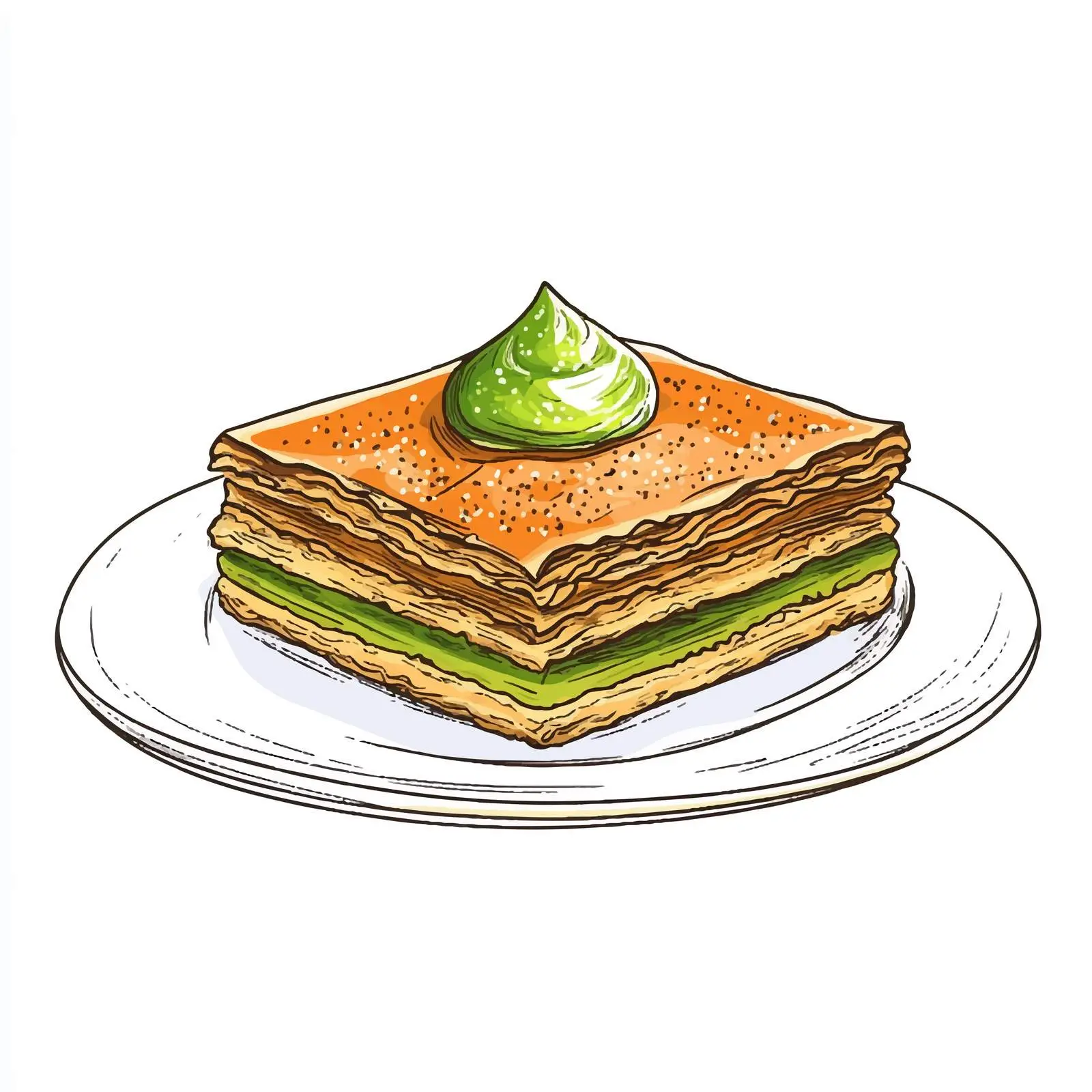 Hand-Drawn Sketch of Azerbaijani Pakhlava — free download from Dotvec