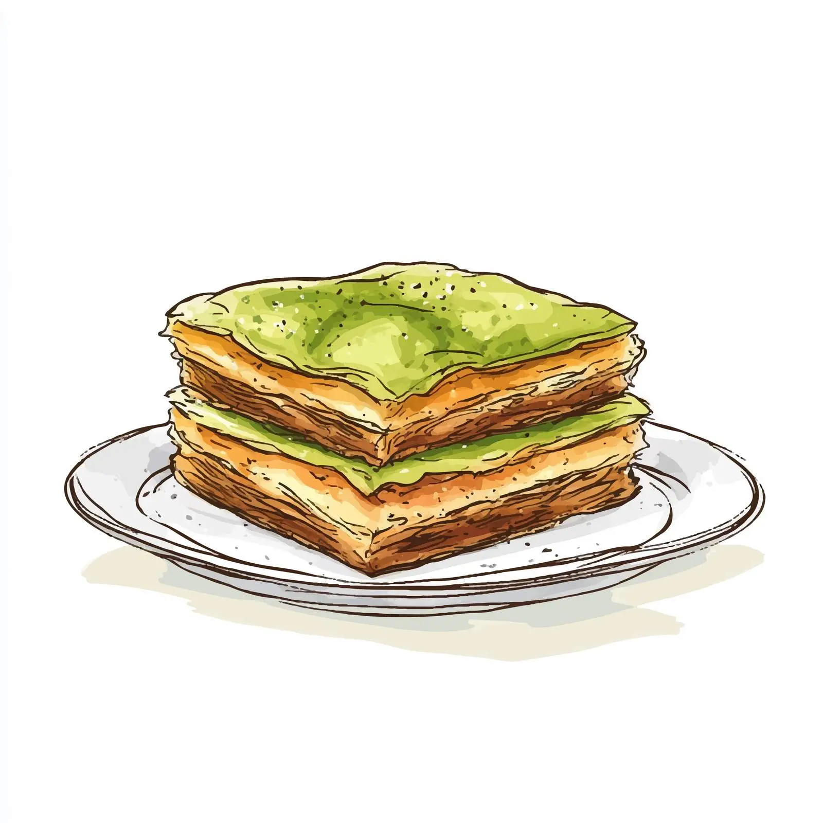 Hand-Drawn Azerbaijan National Pastry Pakhlava — free download from Dotvec