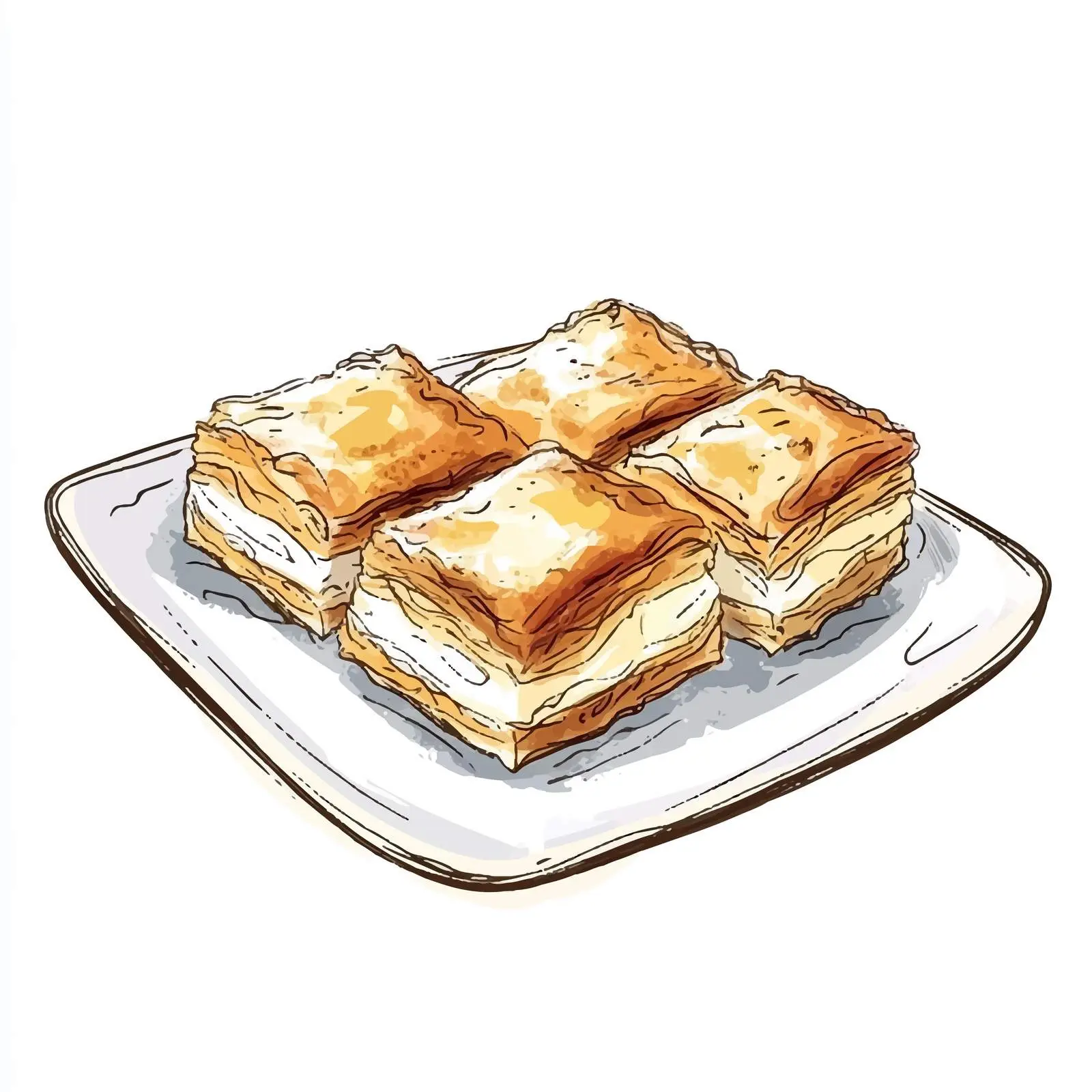 Hand-Drawn Sketch of Azerbaijani Pakhlava — free download from Dotvec