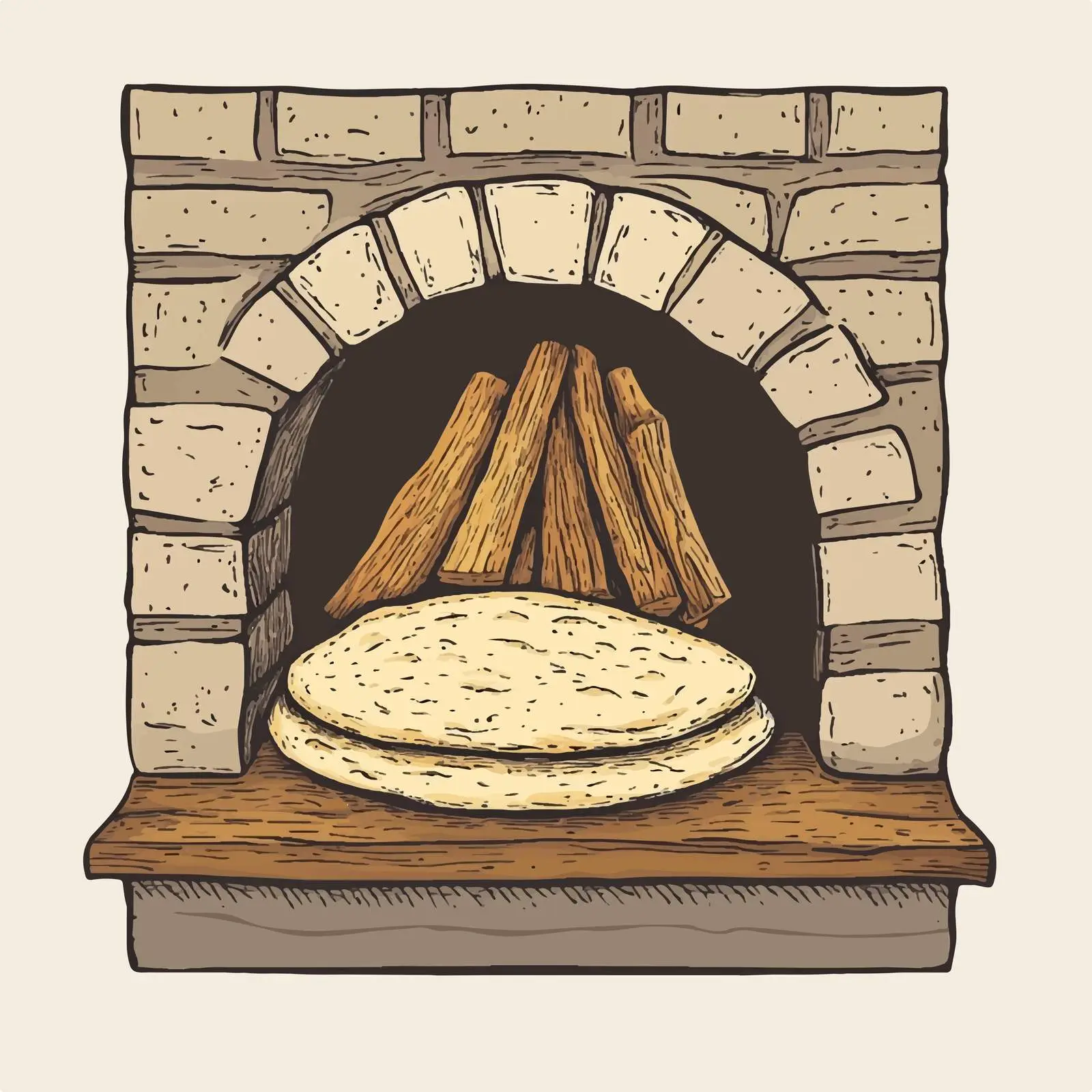 Hand-Drawn Azeri Tandir Pita Bread Sketch — free download from Dotvec