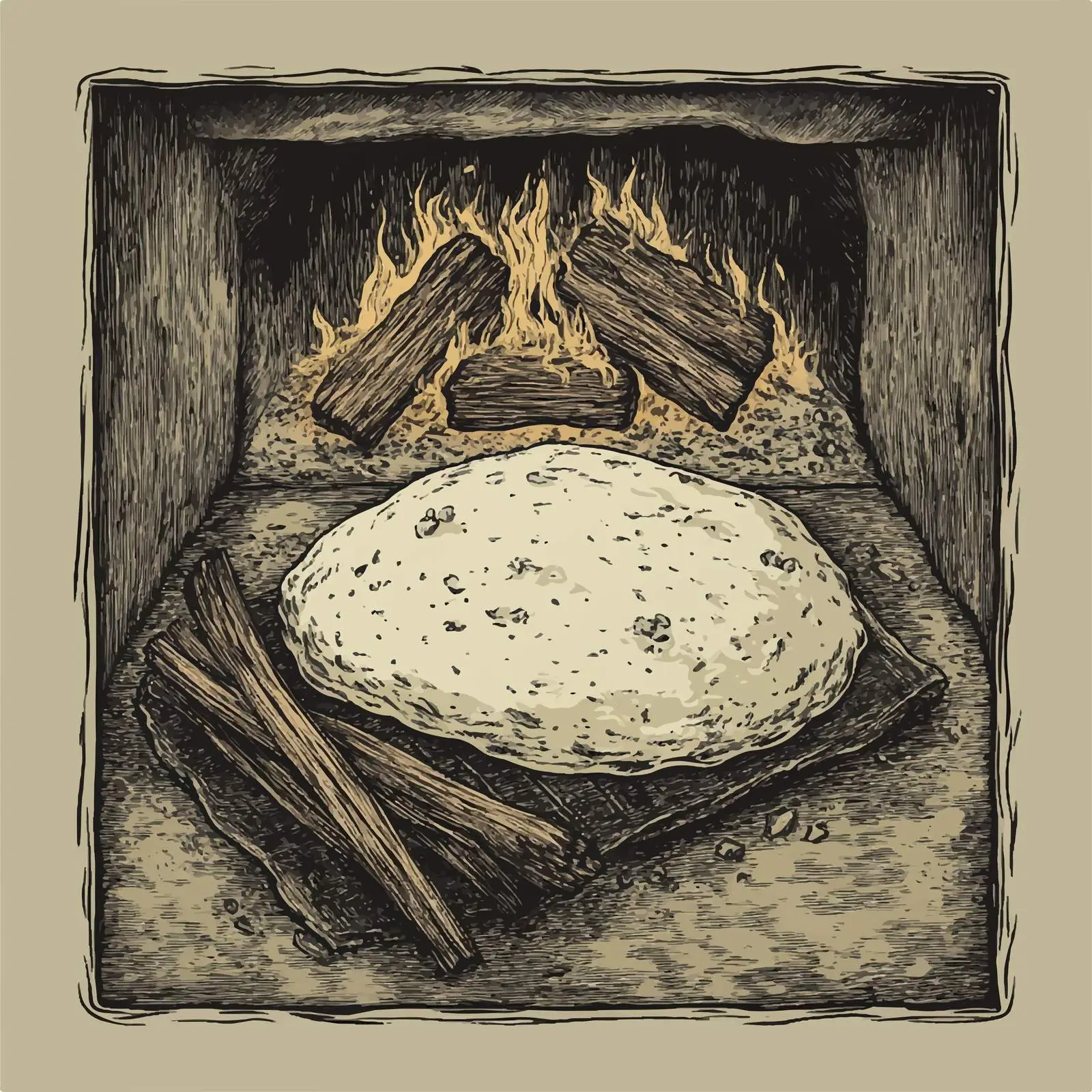 Hand-Drawn Sketch of Azerbaijani Bread — free download from Dotvec