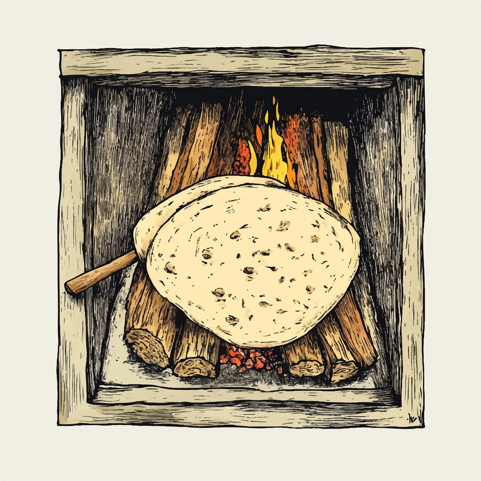 Hand-Drawn Azeri Tandir Bread Illustration — free download from Dotvec