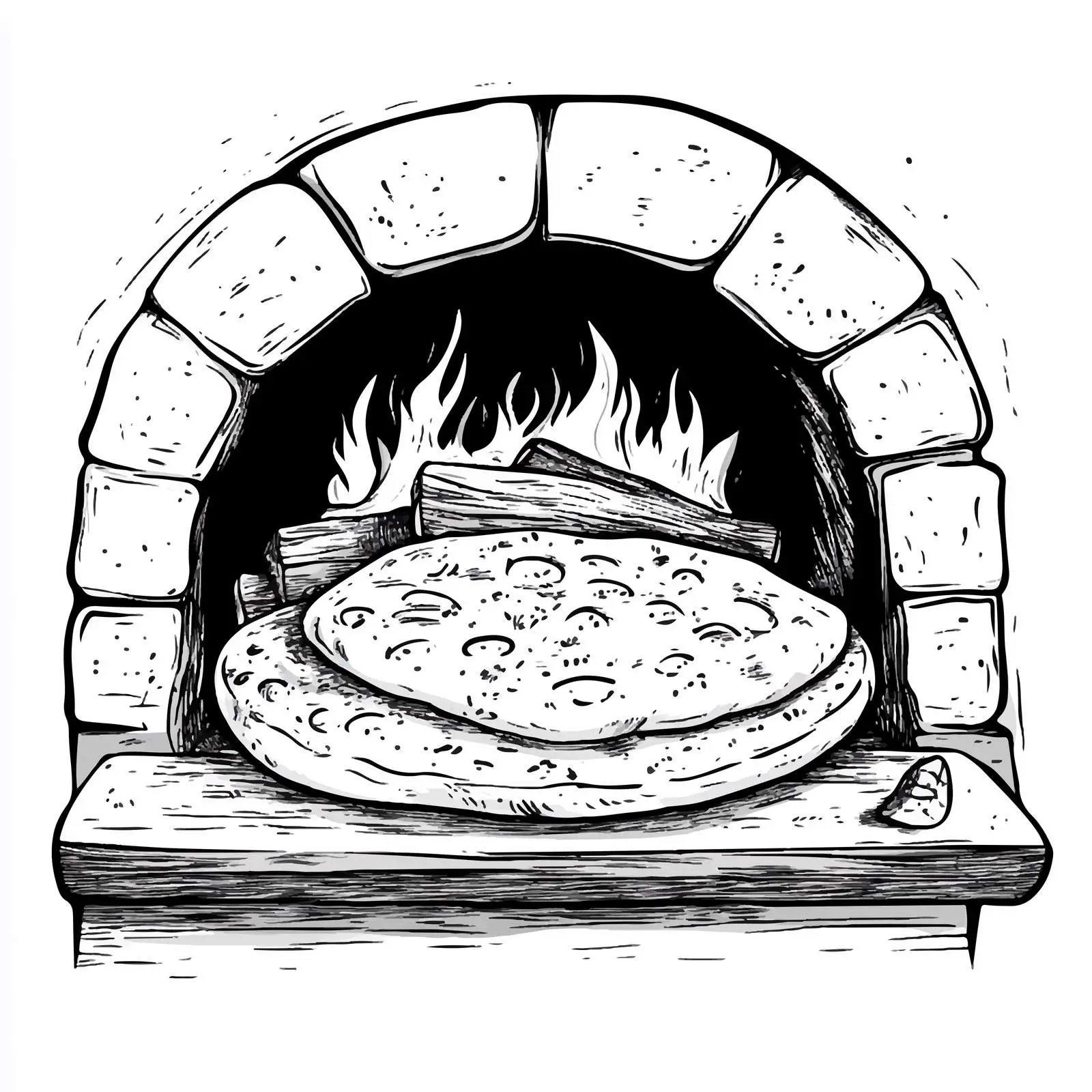 Hand-Drawn Azerbaijani Tandir Bread Sketch — free download from Dotvec