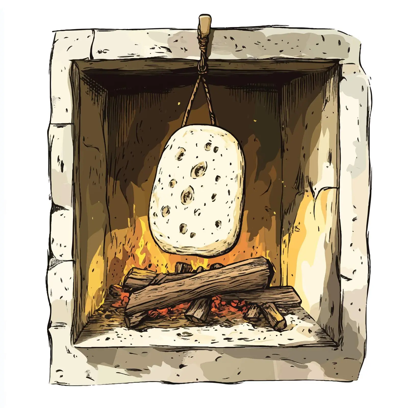 Hand-Drawn Azeri Tandir Bread Sketch — free download from Dotvec