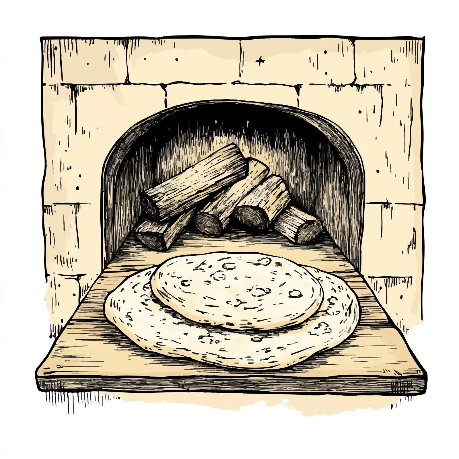 Hand-Drawn Sketch of Azeri Tandir Bread — free download from Dotvec