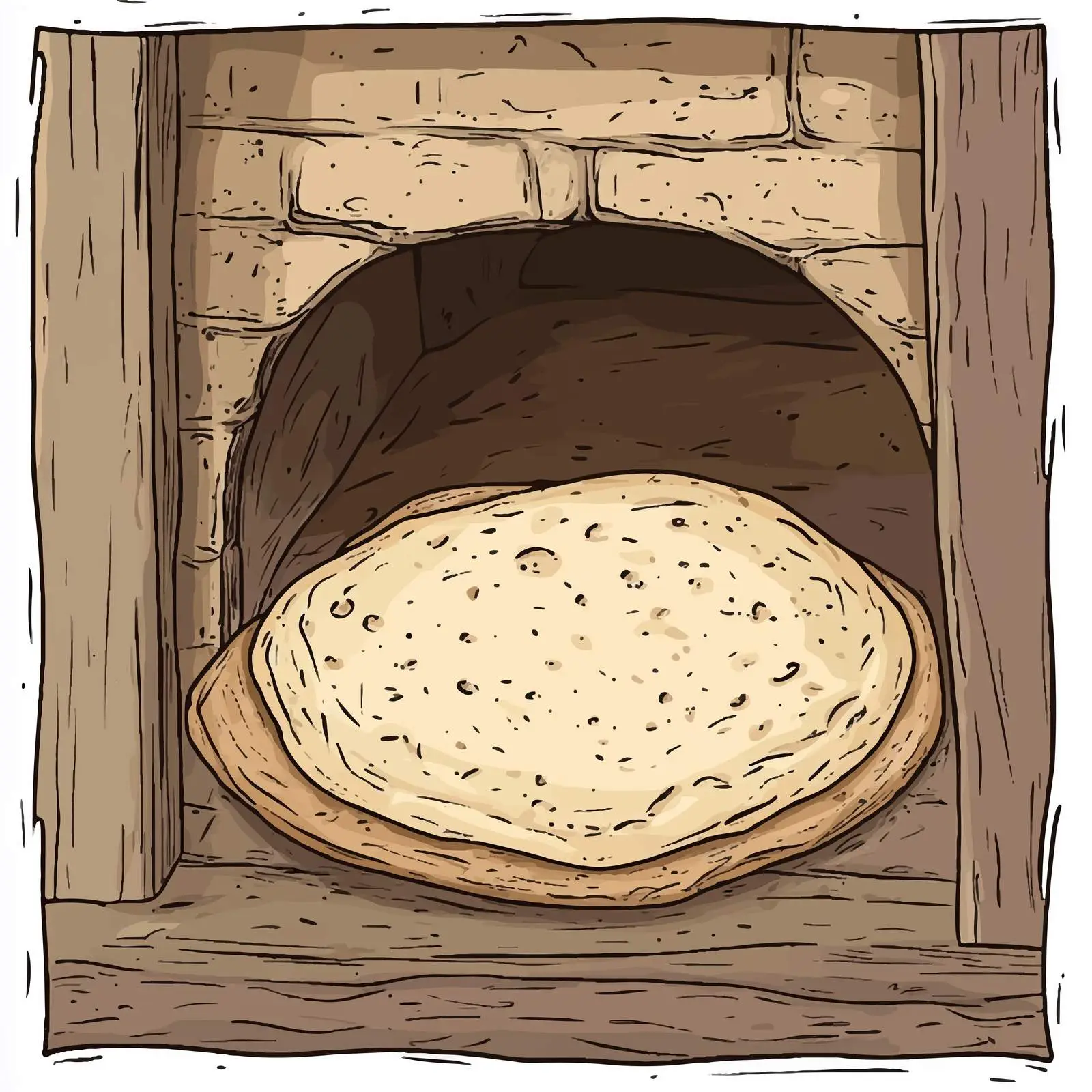 Hand-Drawn Azerbaijani Tandir Bread Sketch — free download from Dotvec