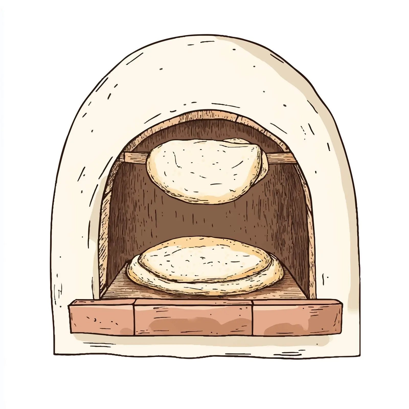 Hand-Drawn Azeri Tandir Bread Sketch — free download from Dotvec