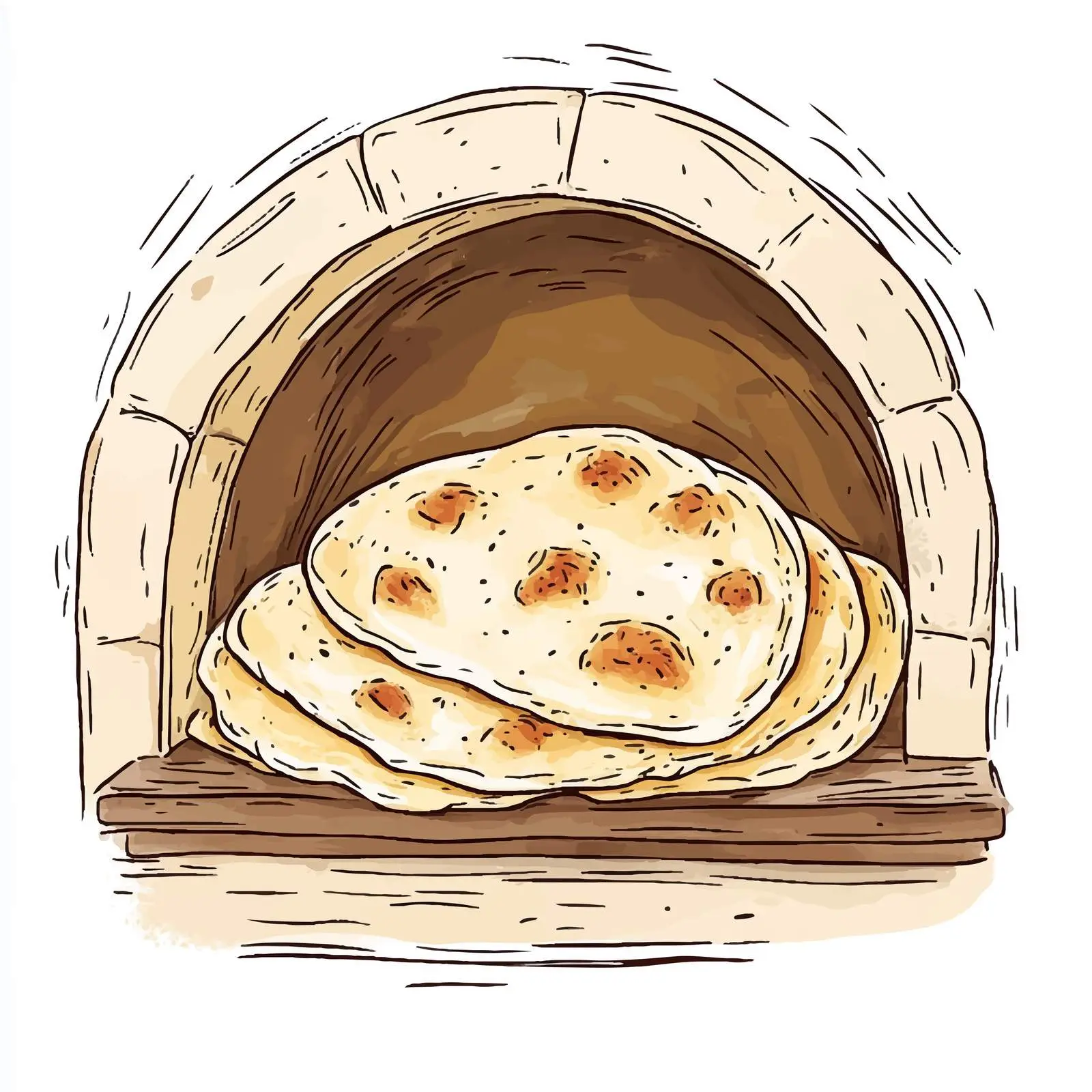 Hand-Drawn Azeri Tandır Bread Sketch — free download from Dotvec