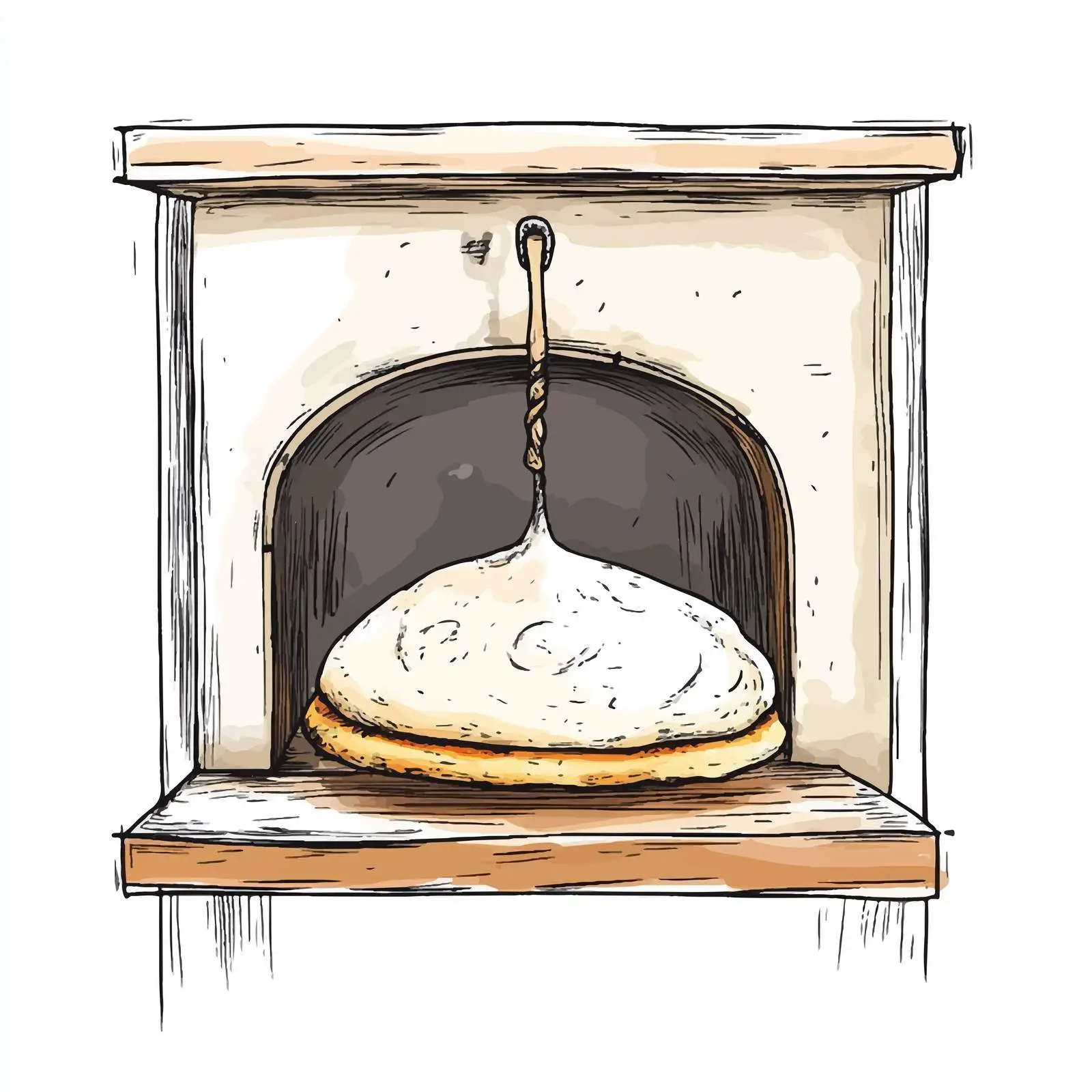 Hand-Drawn Azeri Tandir Bread Sketch — free download from Dotvec