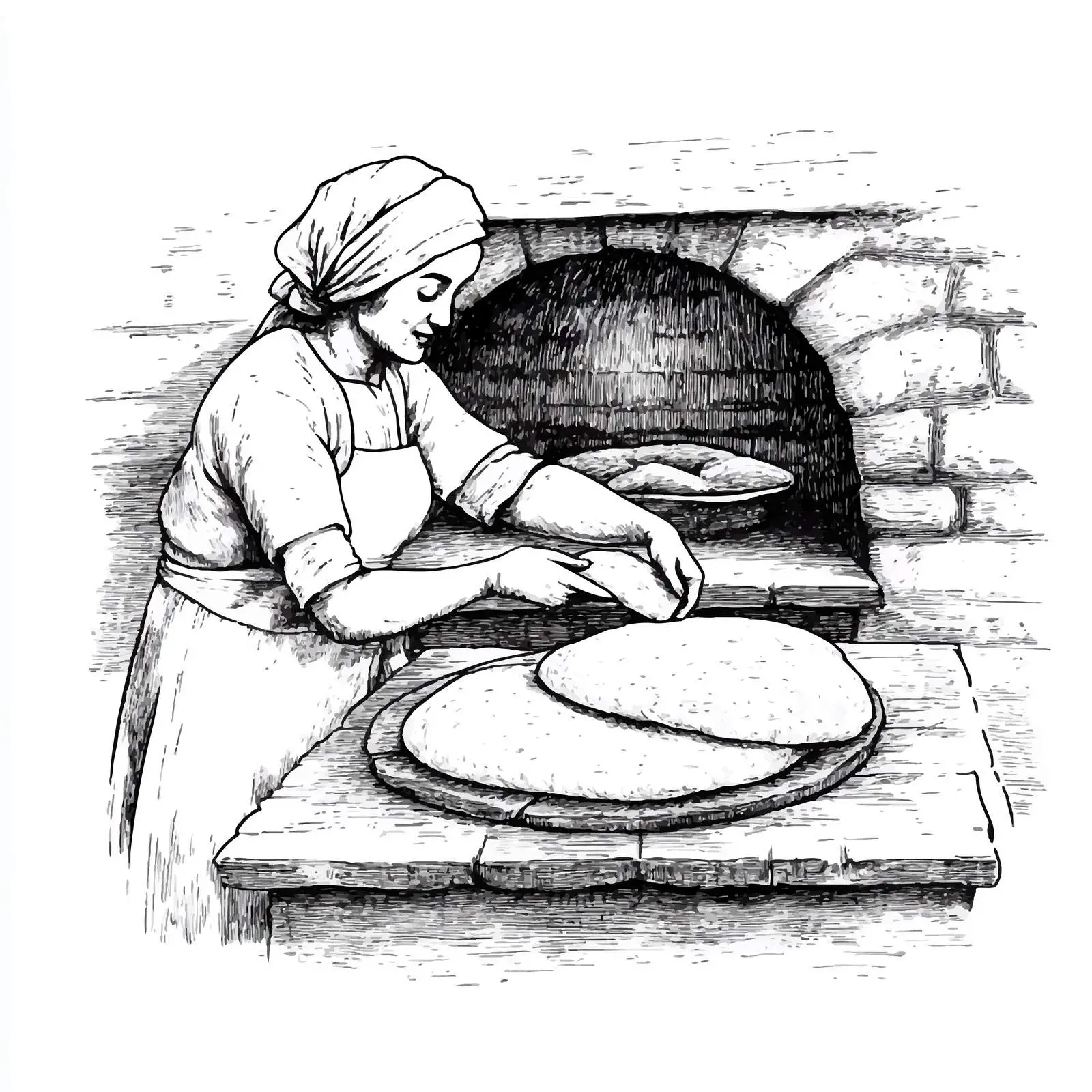 Azeri Woman Making Traditional Tandir Bread — free download from Dotvec