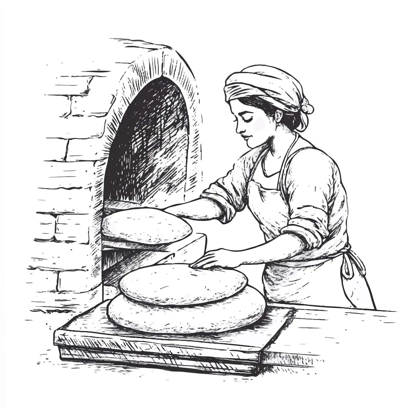 Azeri Woman Making Traditional Tandir Bread – free azeri image from Dotvec