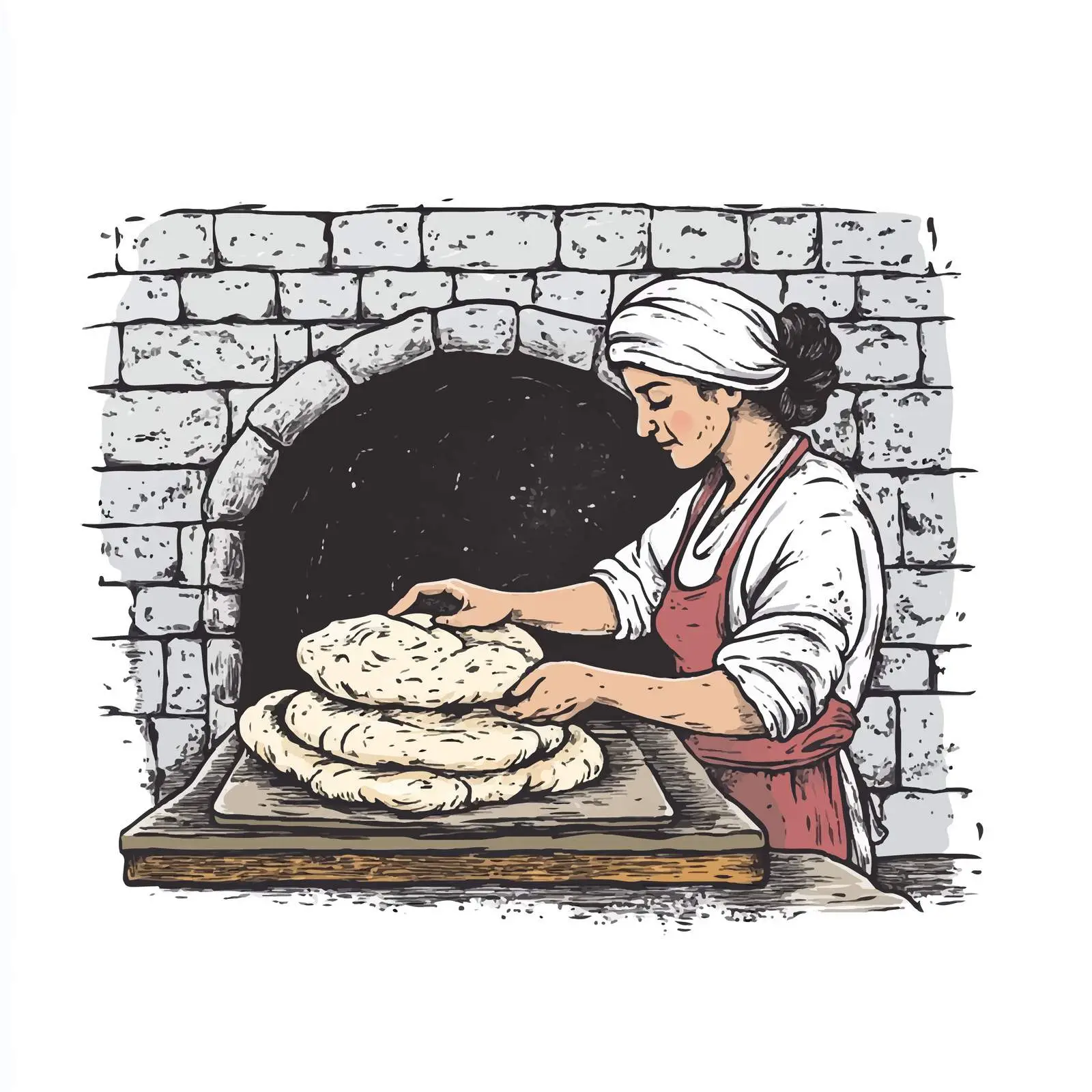 Azeri Woman Making Traditional Tandir Bread – free female baker image from Dotvec