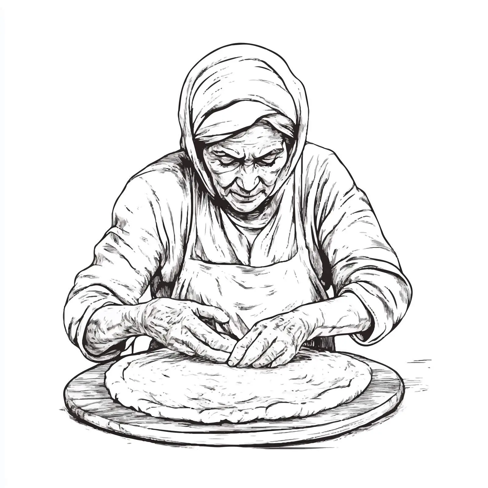 Azeri Woman Baking Traditional Tandir Bread — free download from Dotvec
