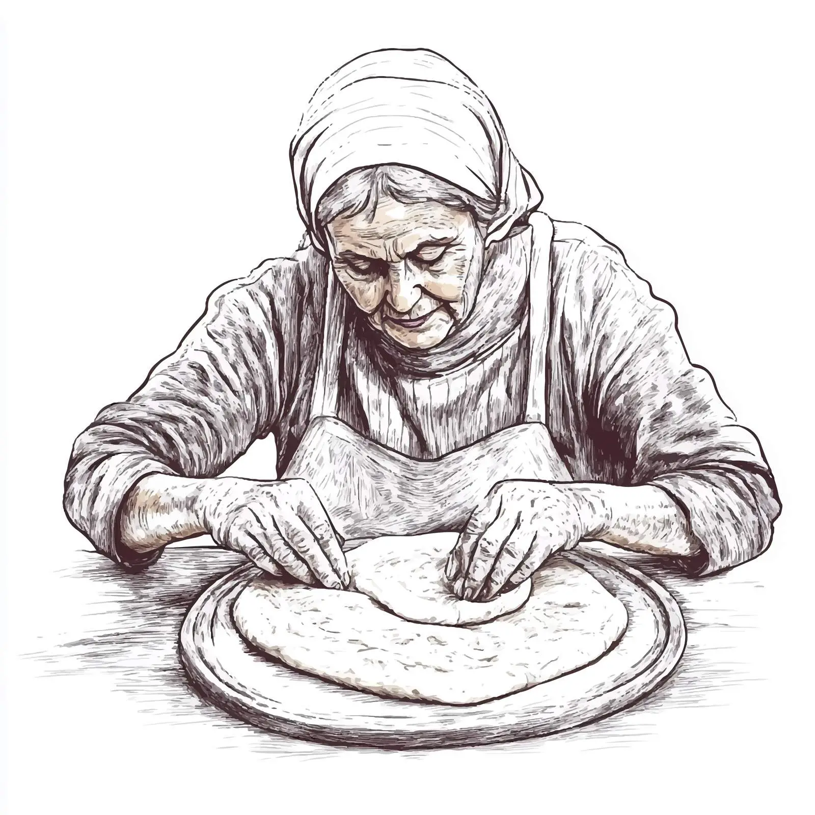 Azeri Woman Making Traditional Tandir Bread — free download from Dotvec