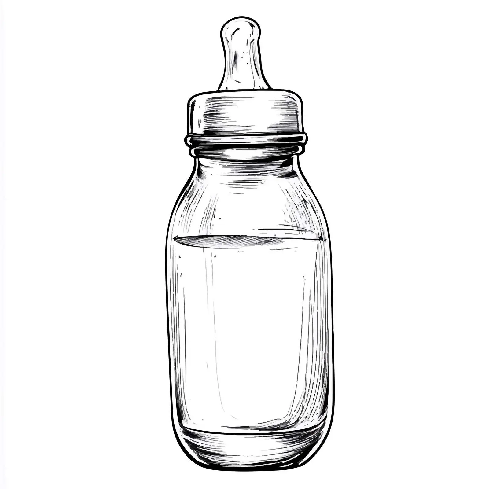 Hand-Drawn Baby Bottle and Pacifier Illustration — free download from Dotvec