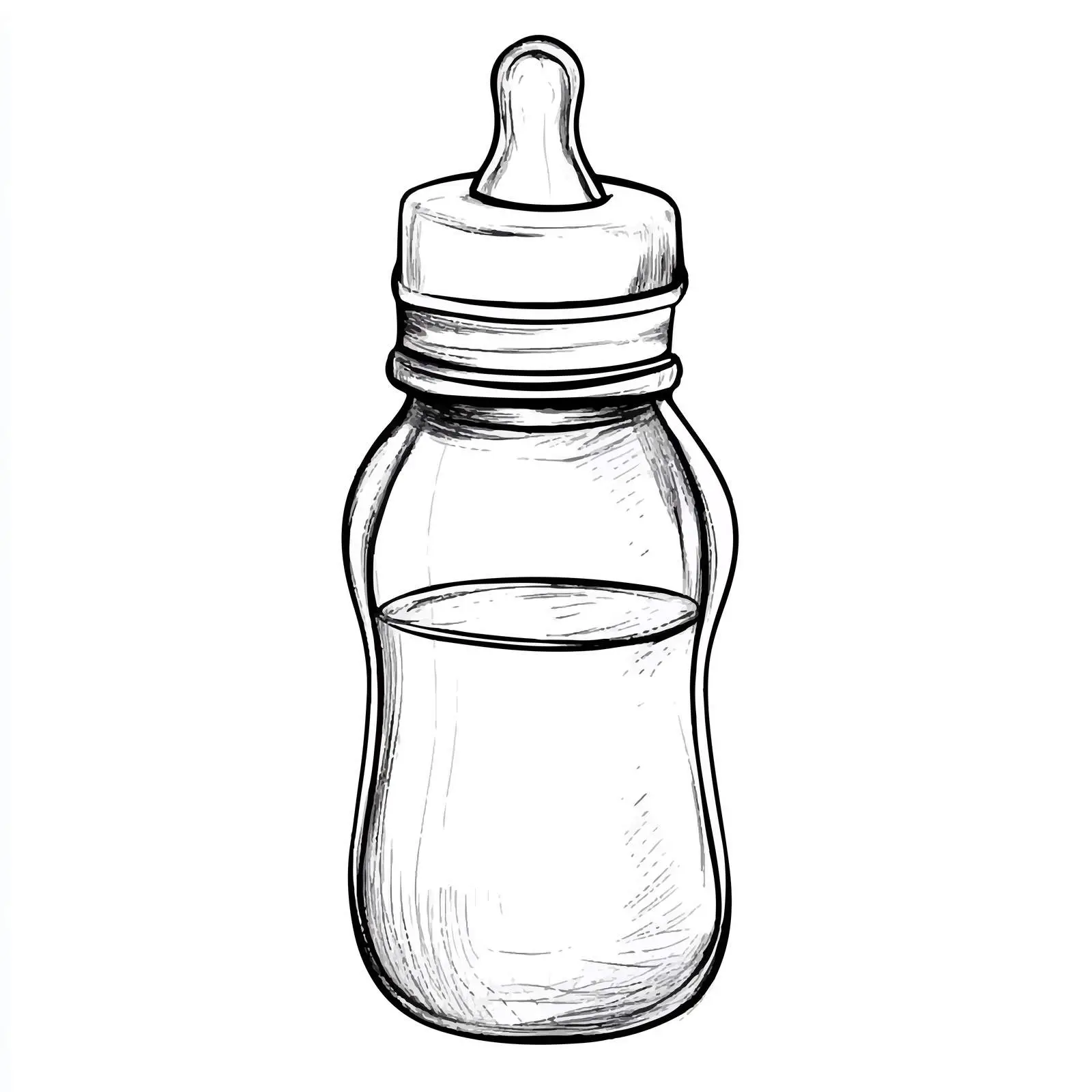 Hand-Drawn Baby Milk Bottle and Pacifier Vector — free download from Dotvec