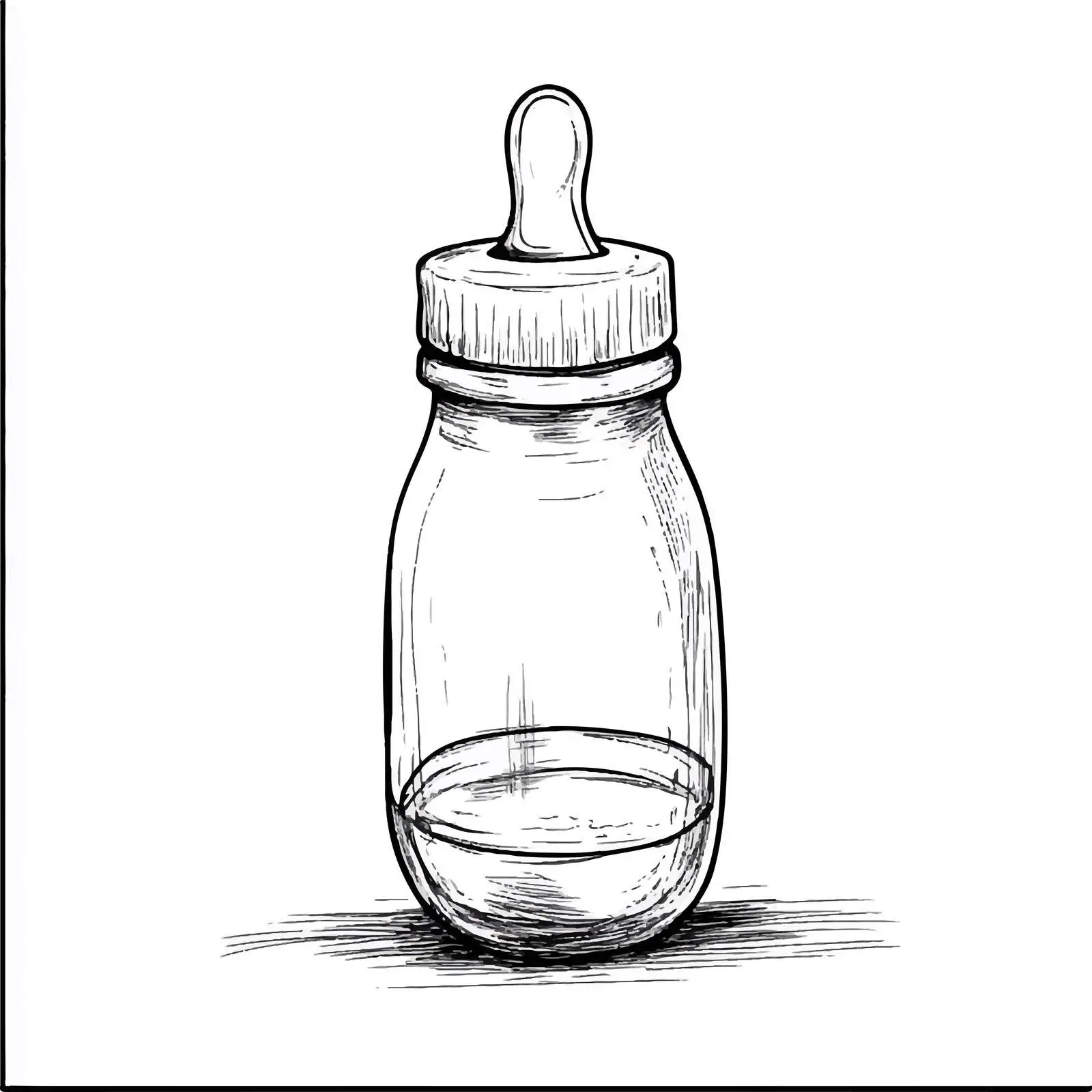 Hand-Drawn Baby Bottle and Pacifier Illustration — free download from Dotvec