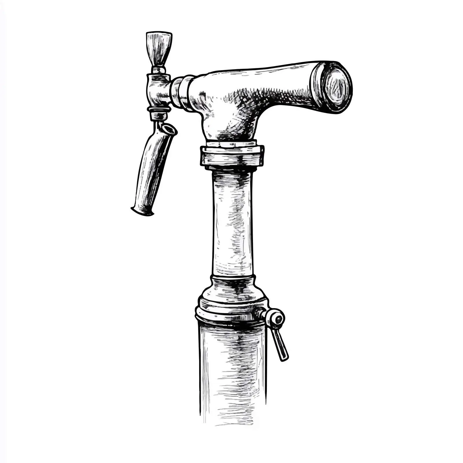 Hand-Drawn Bar Geyser Dispenser Sketch — free download from Dotvec