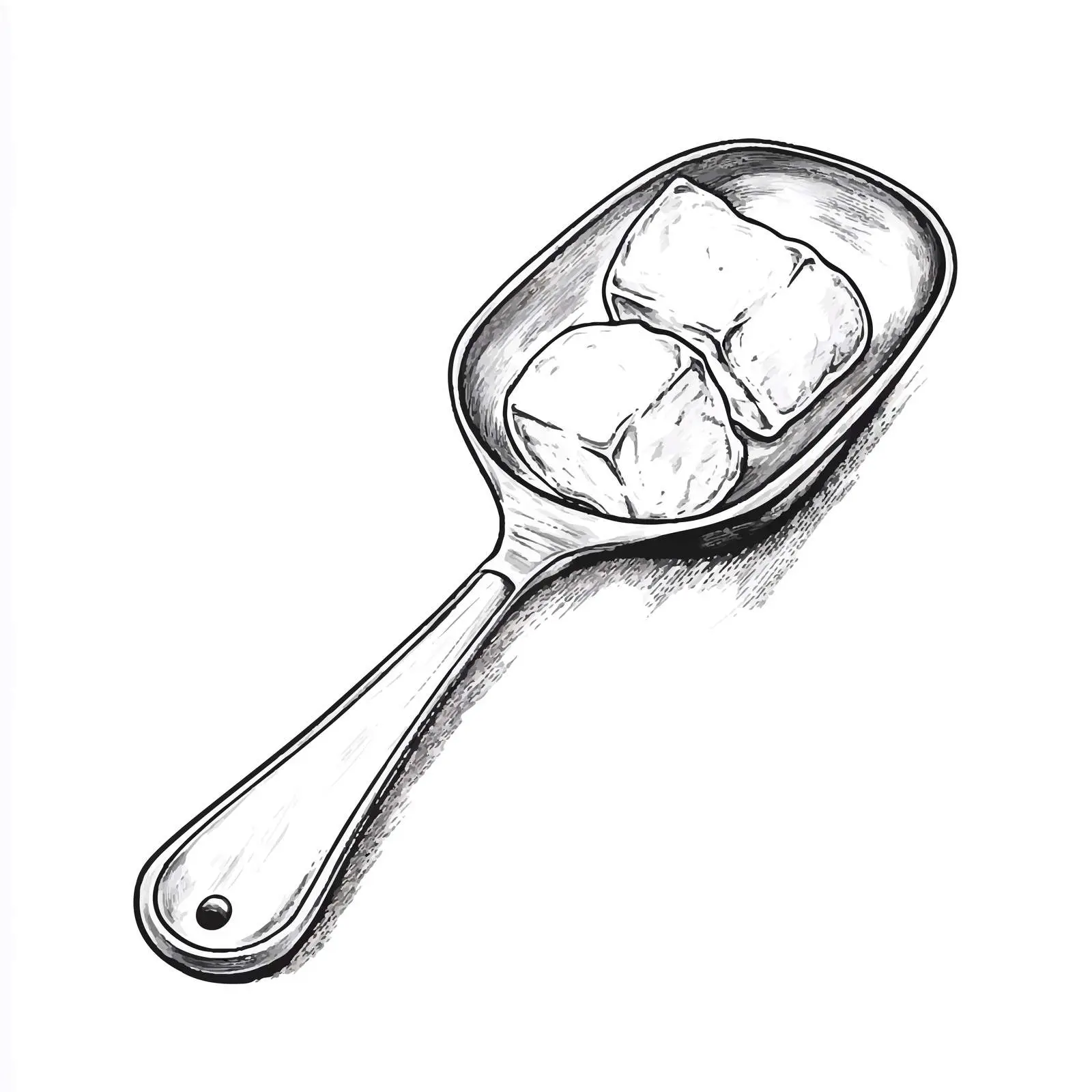 Hand-Drawn Bartender's Ice Scoop Illustration — free download from Dotvec